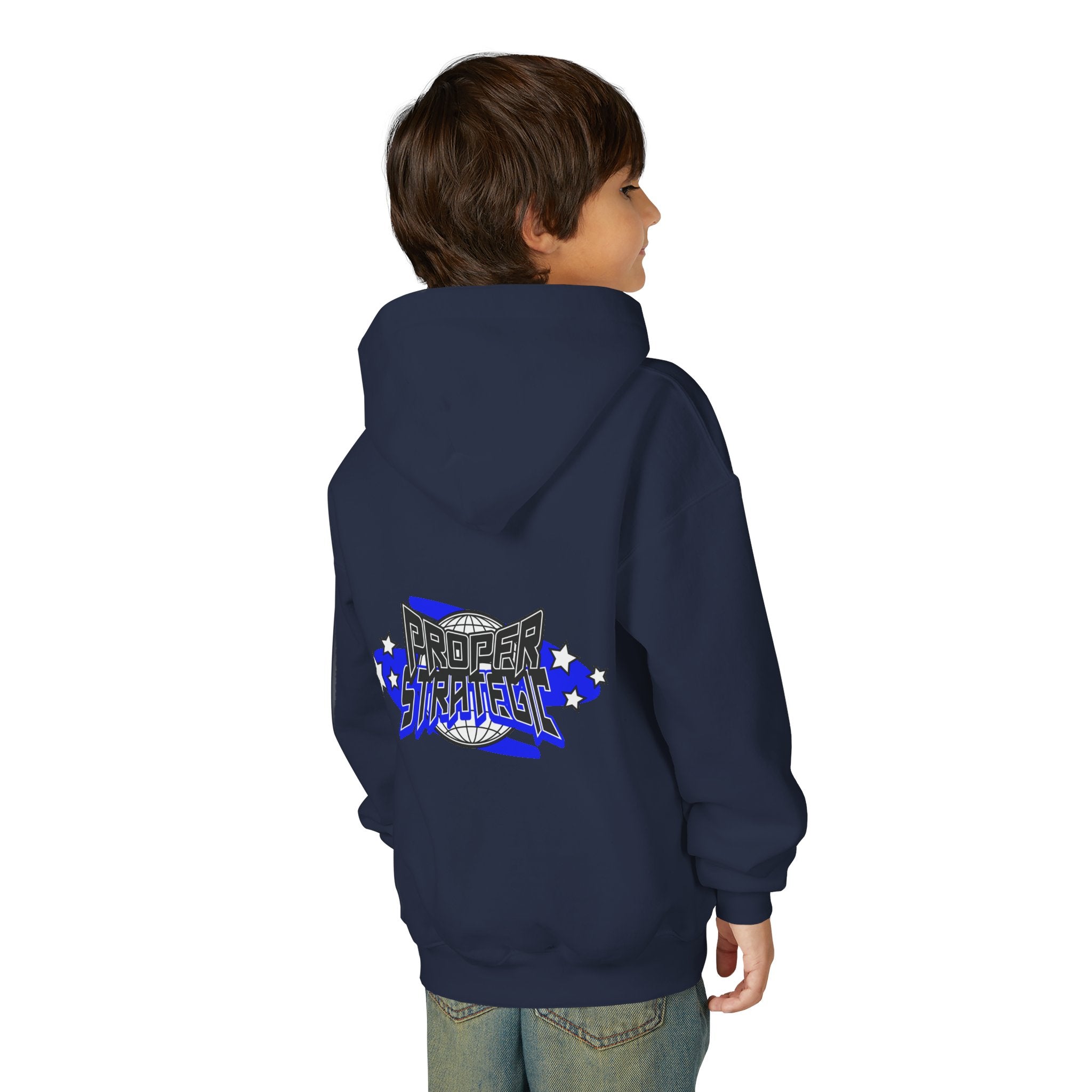 Youth Hoodie — 'Strategic' Graphic Pullover for Kids