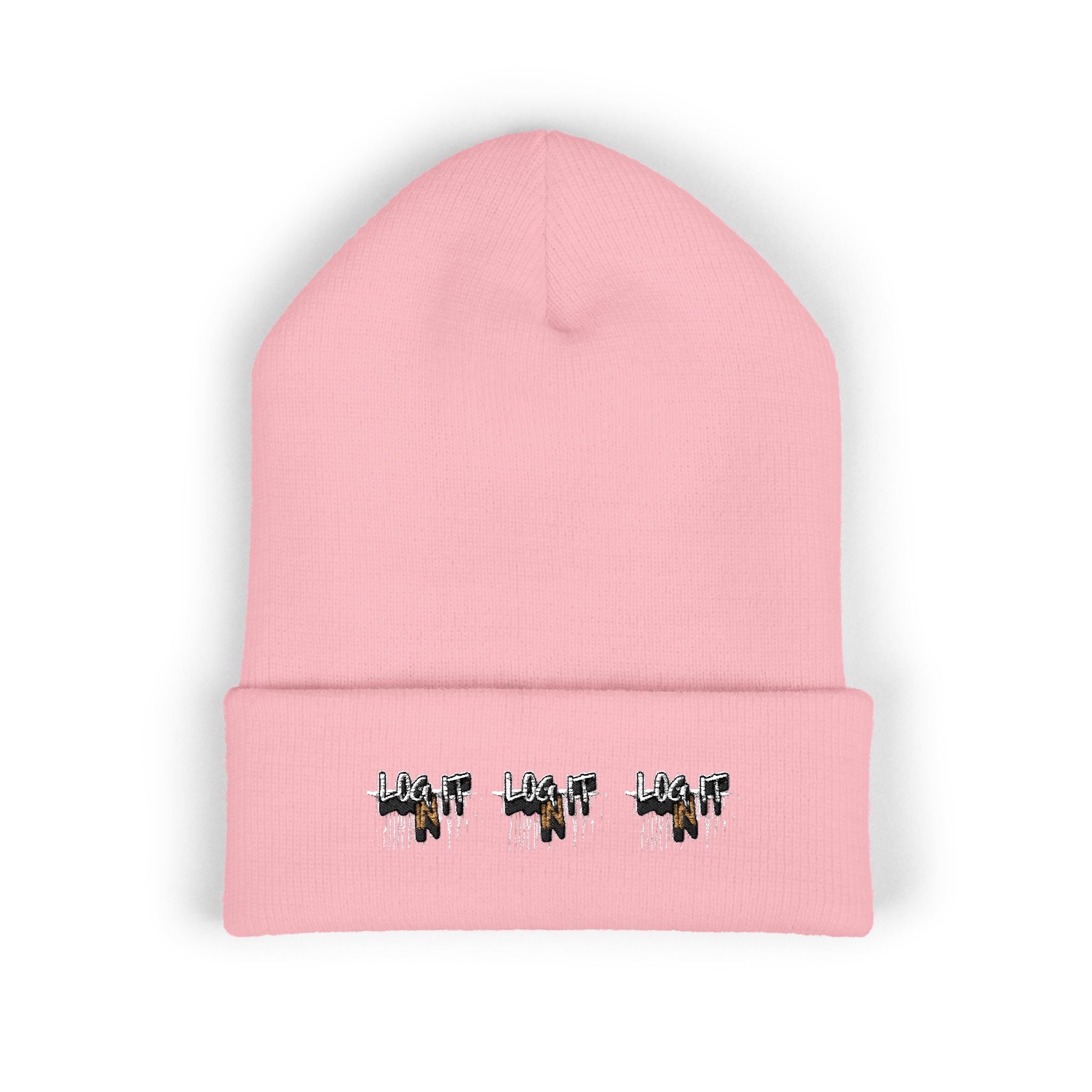 Embroidered Mini Log it in Cuffed Beanie