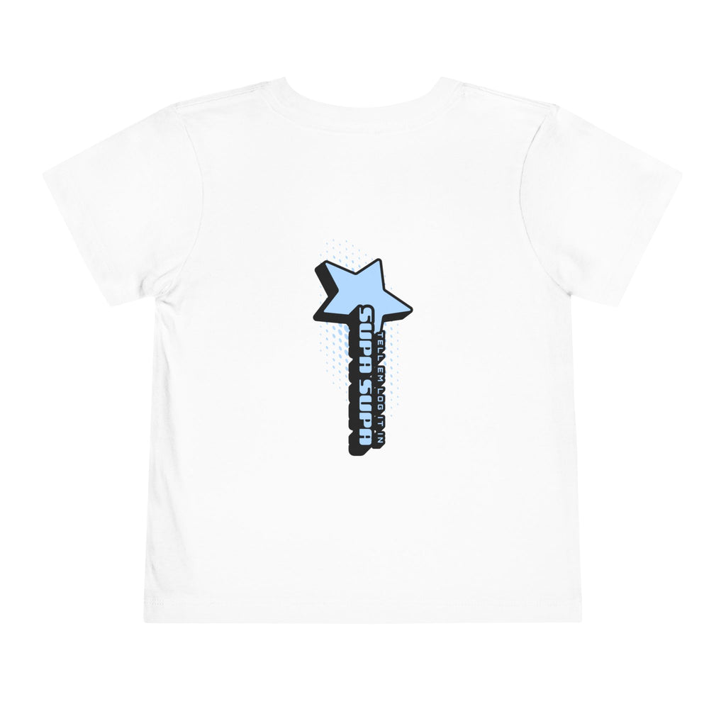 Toddler Tee — Blue Star "Tell em log it in" Graphic