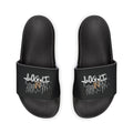 Men's Slide Sandals — Black Log it in-Print Casual Pool & Beach Slides