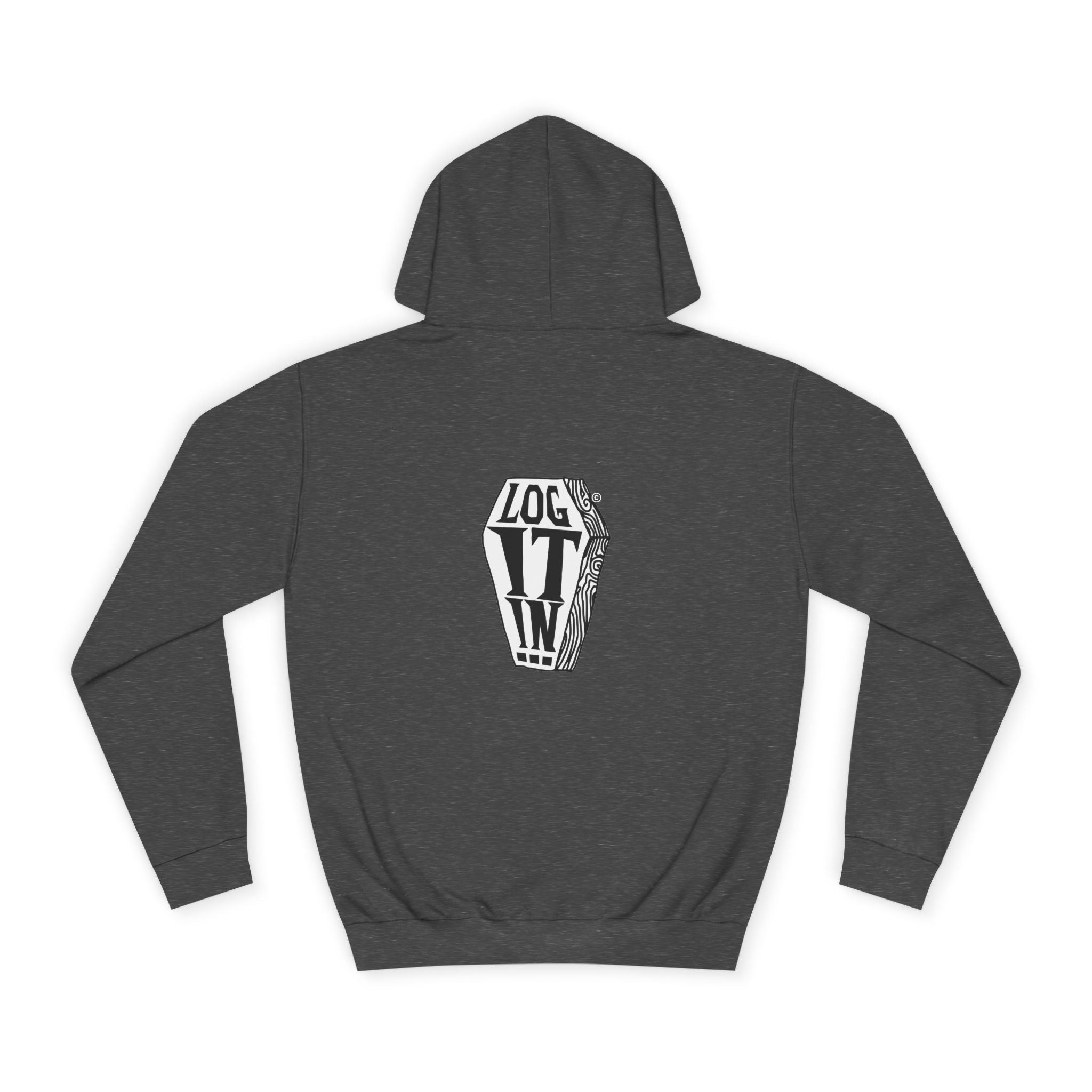 Edgy Unisex Log it in Hoodie, Casual Streetwear, Unique Gift, Trendy Apparel, Halloween Costume, Cozy Lounge Wear