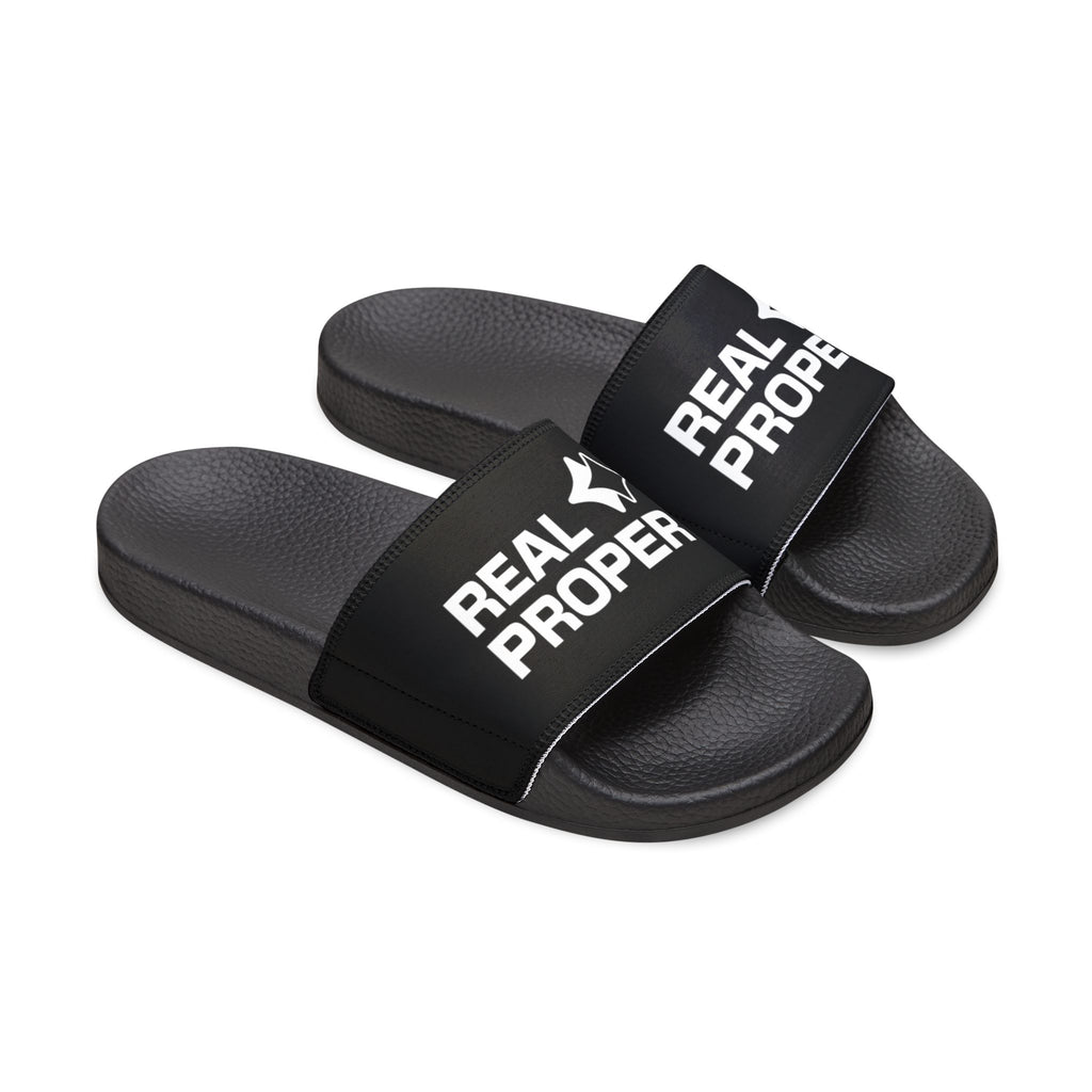 Youth Slide Sandals — "REAL PROPER" Adjustable-Strap Pool & Casual Slides