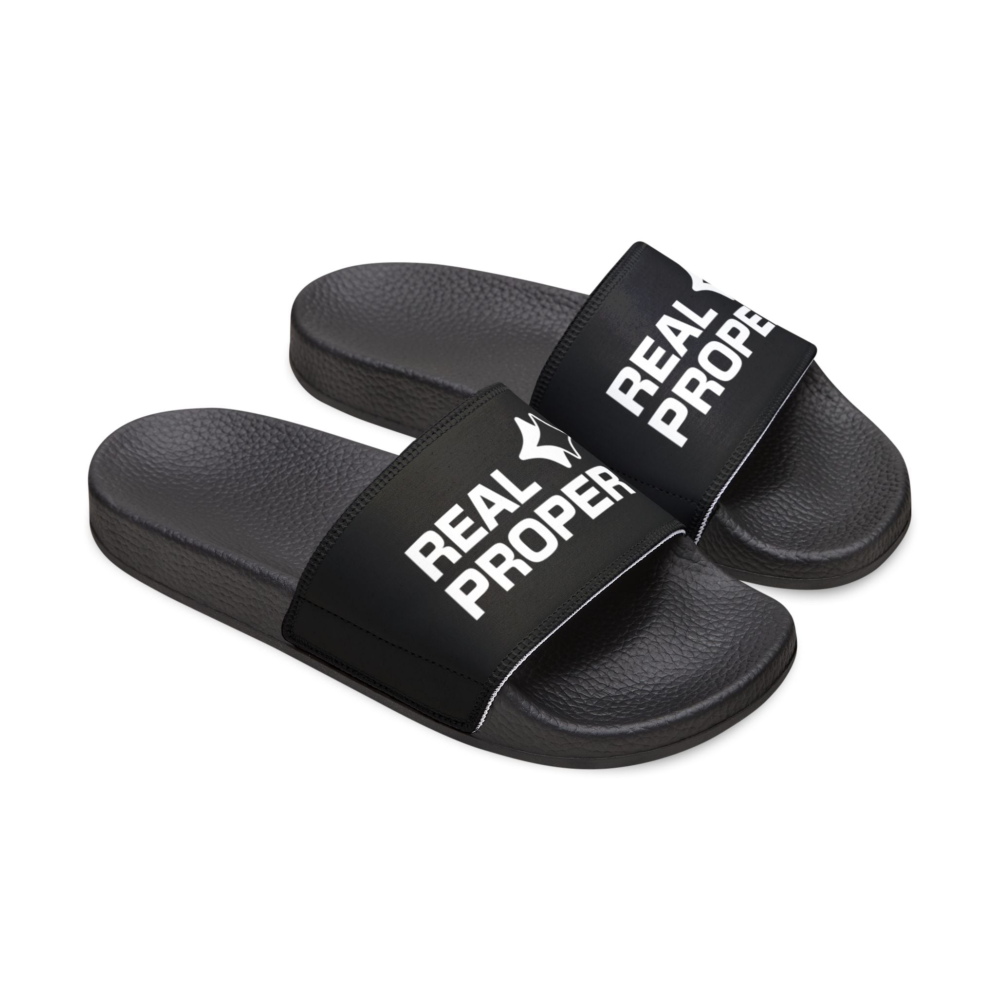Youth Slide Sandals — "REAL PROPER" Adjustable-Strap Pool & Casual Slides