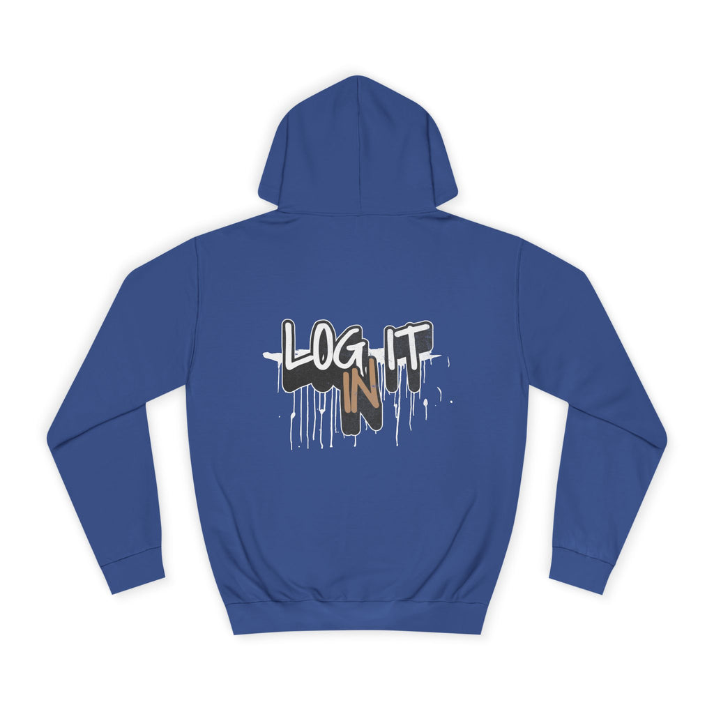 Stylish Unisex Log it in Hoodie, Cozy Custom Wear, Custom Apparel, Trendy Sweatshirt, Casual Hooded Top, Comfortable Daily Wear