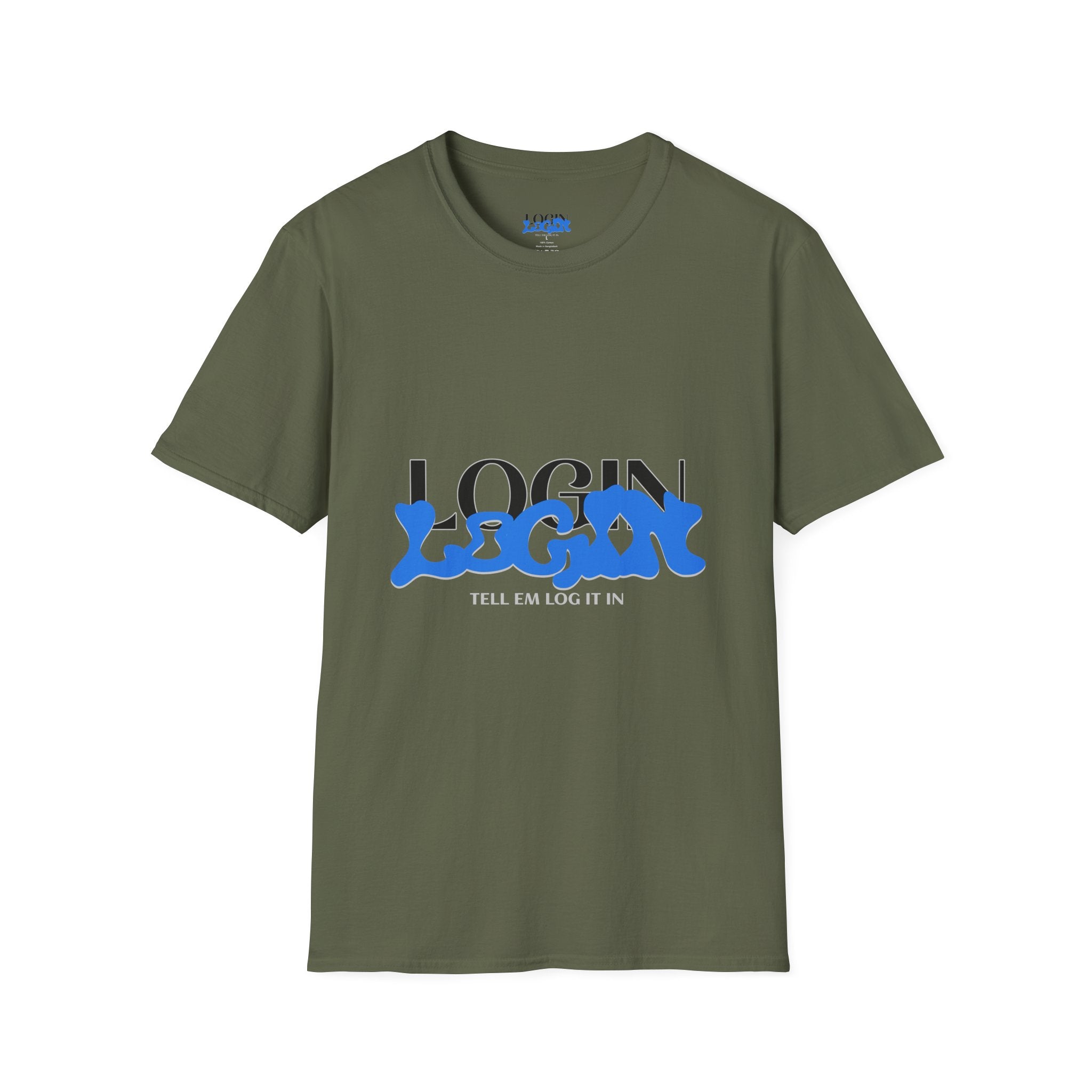 Login Graphic T-Shirt — Blue Drip Logo Tee