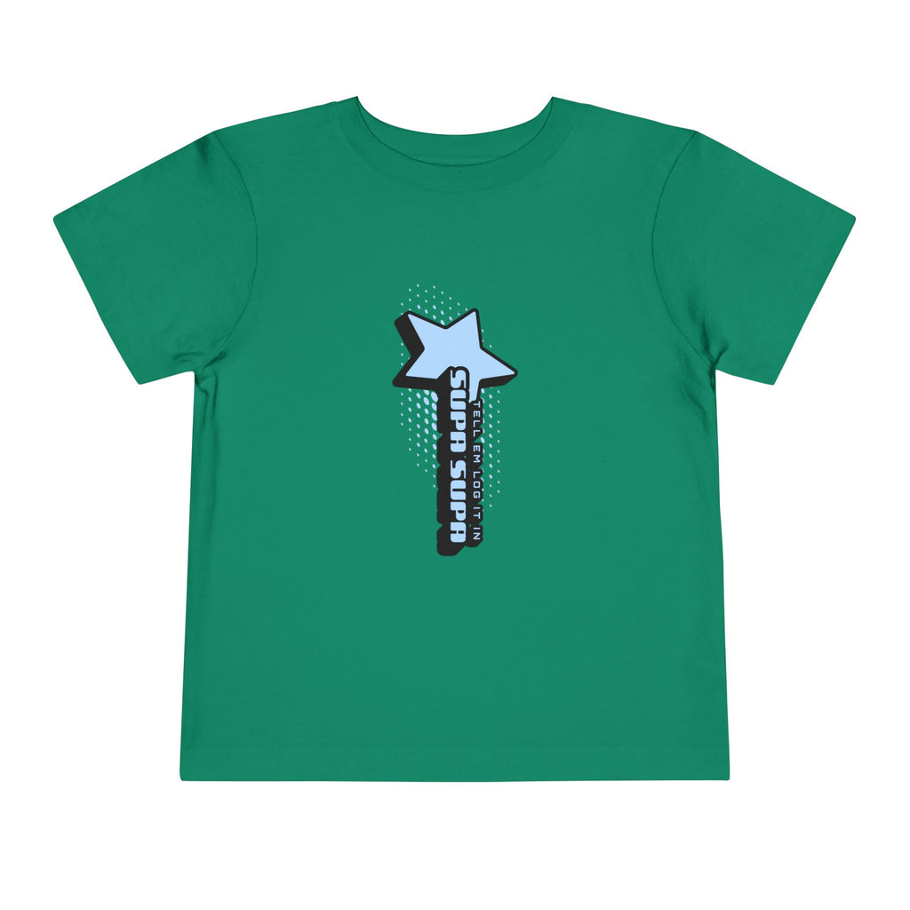 Toddler Tee — Blue Star "Tell em log it in" Graphic