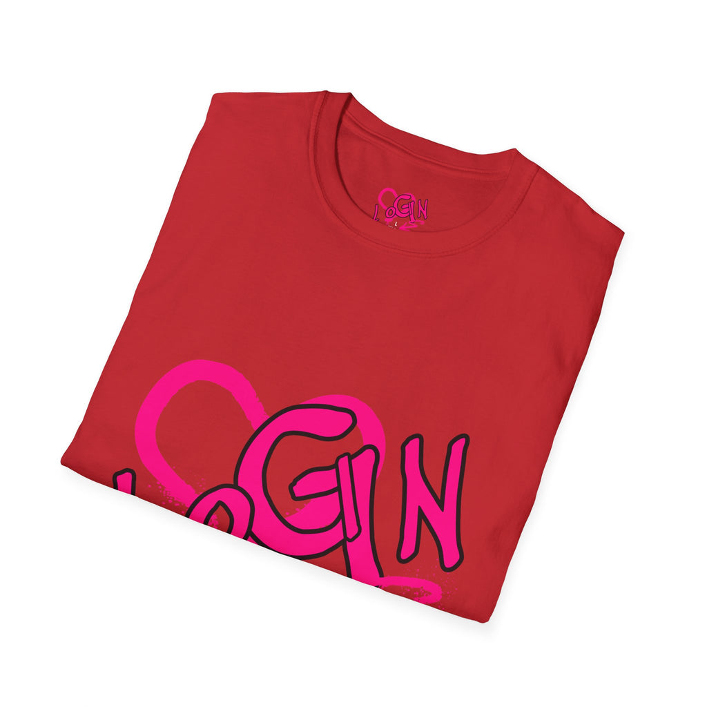 T-Shirt — Pink Graffiti 'Login' Streetwear Tee