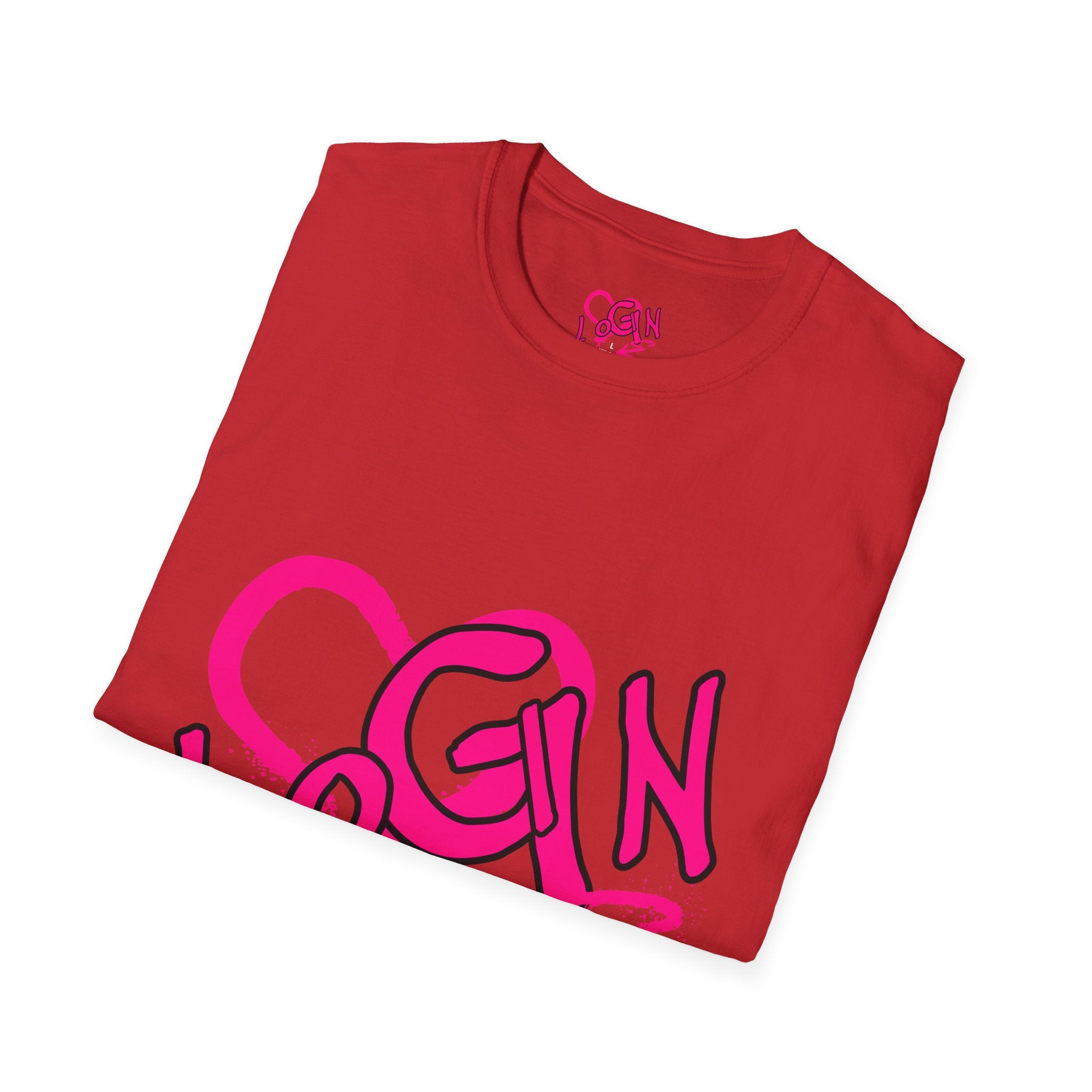 T-Shirt — Pink Graffiti 'Login' Streetwear Tee
