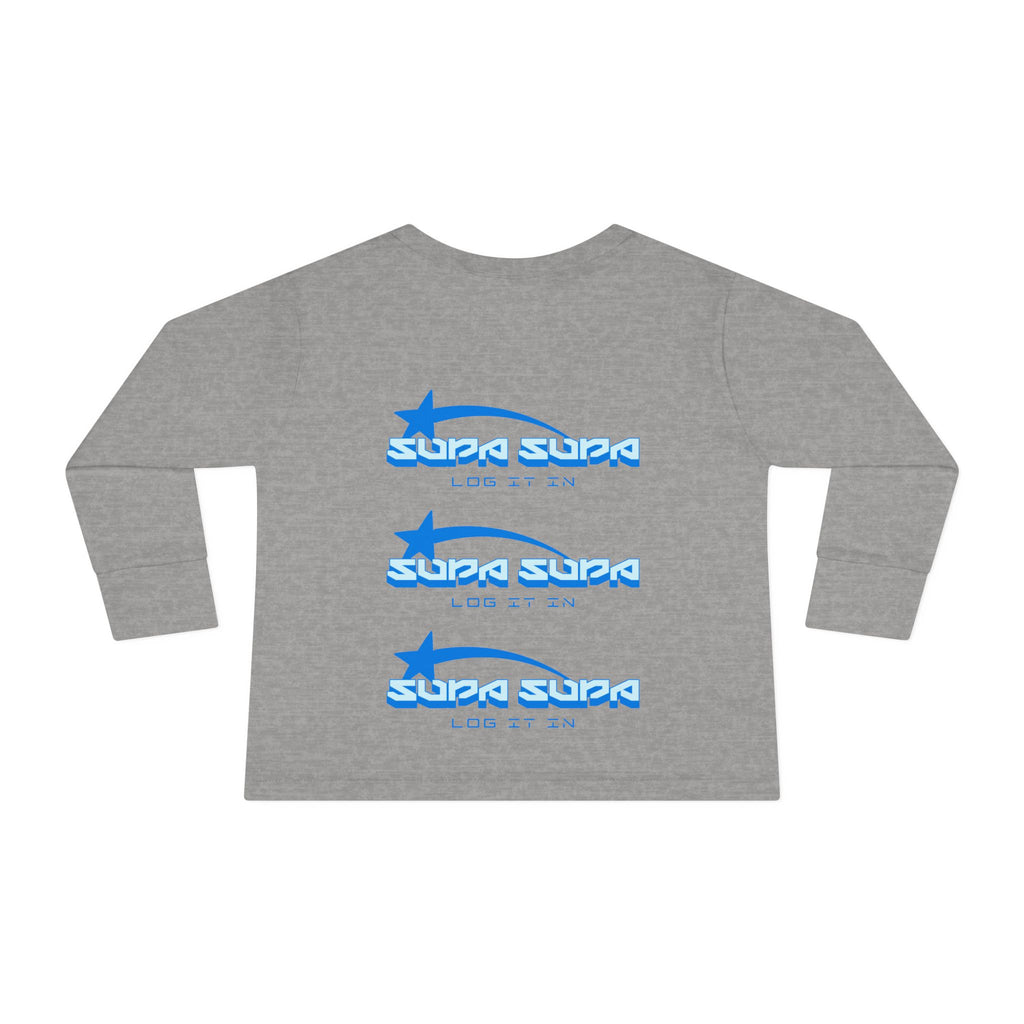 Toddler Long Sleeve Tee — Blue Shooting Star "Super Star" Graphic