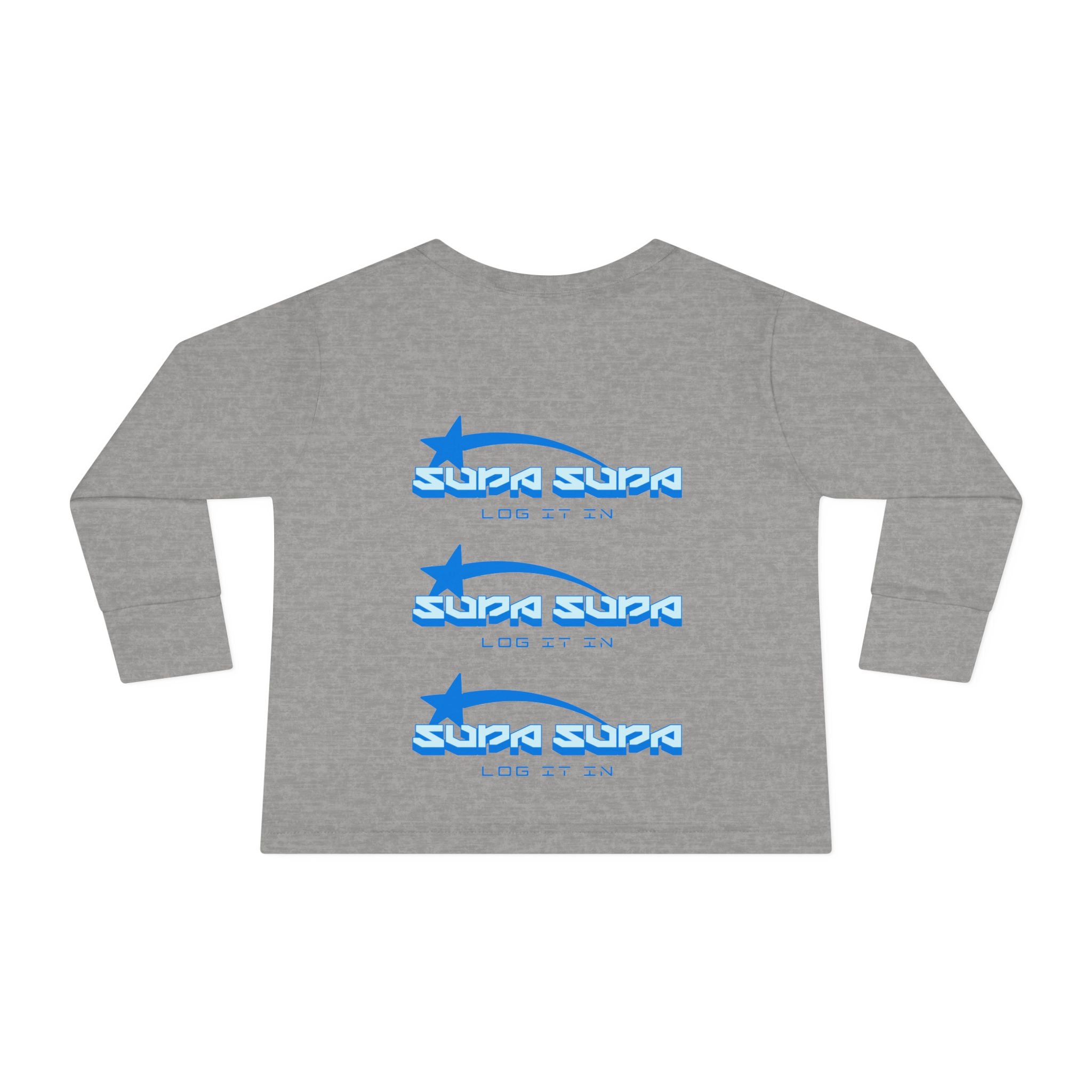 Toddler Long Sleeve Tee — Blue Shooting Star "Super Star" Graphic