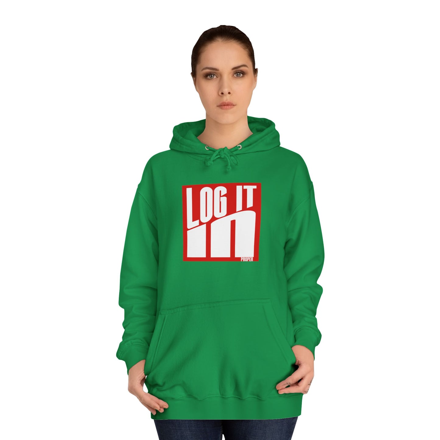 Unisex Log it in Hoodie - Trendy Campus Style, Casual Wear, Cozy Gift, Comfortable Lounge Hoodie, Essentials