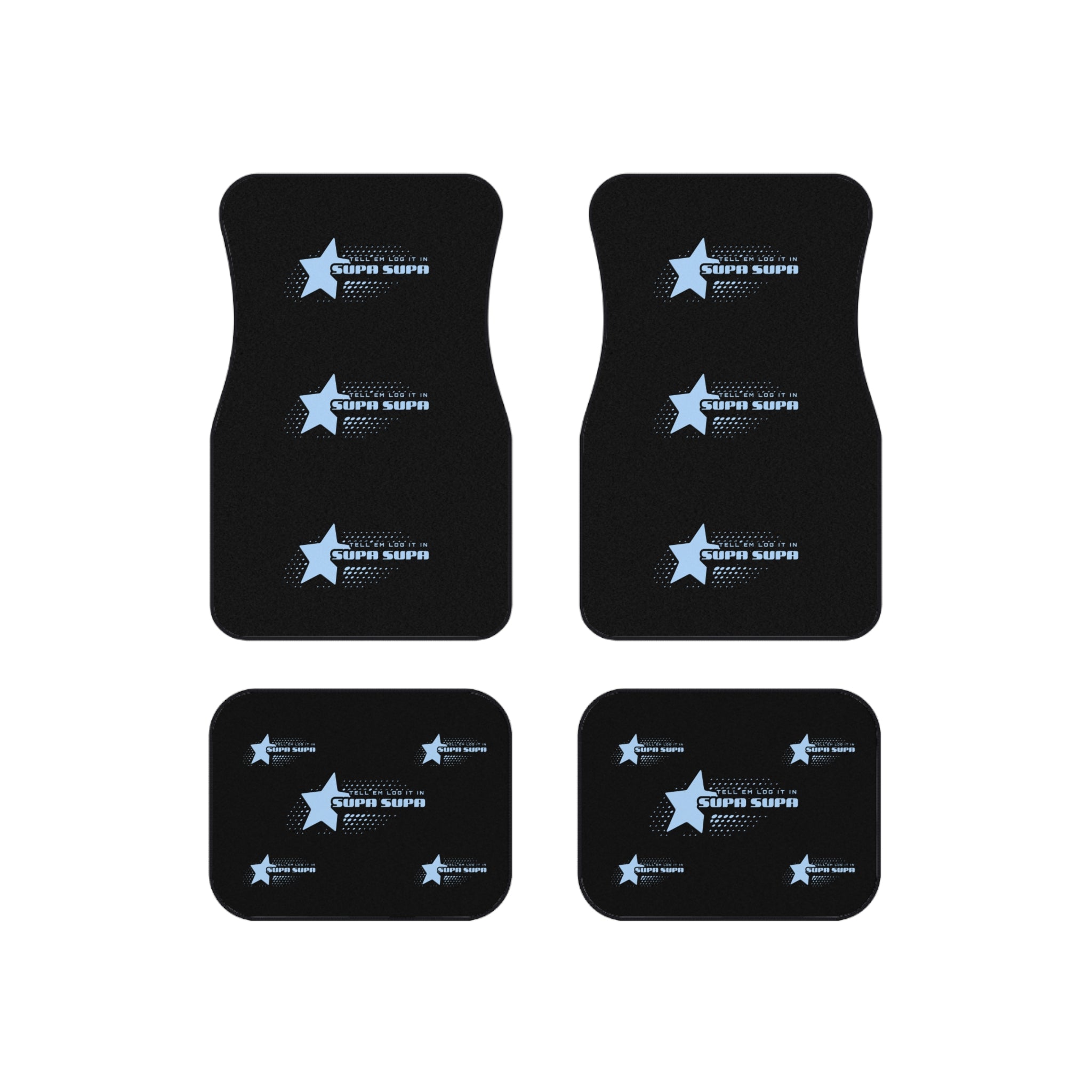 "Tell em log it in" Car Floor Mats (Set of 4) — Black Custom Car Mats