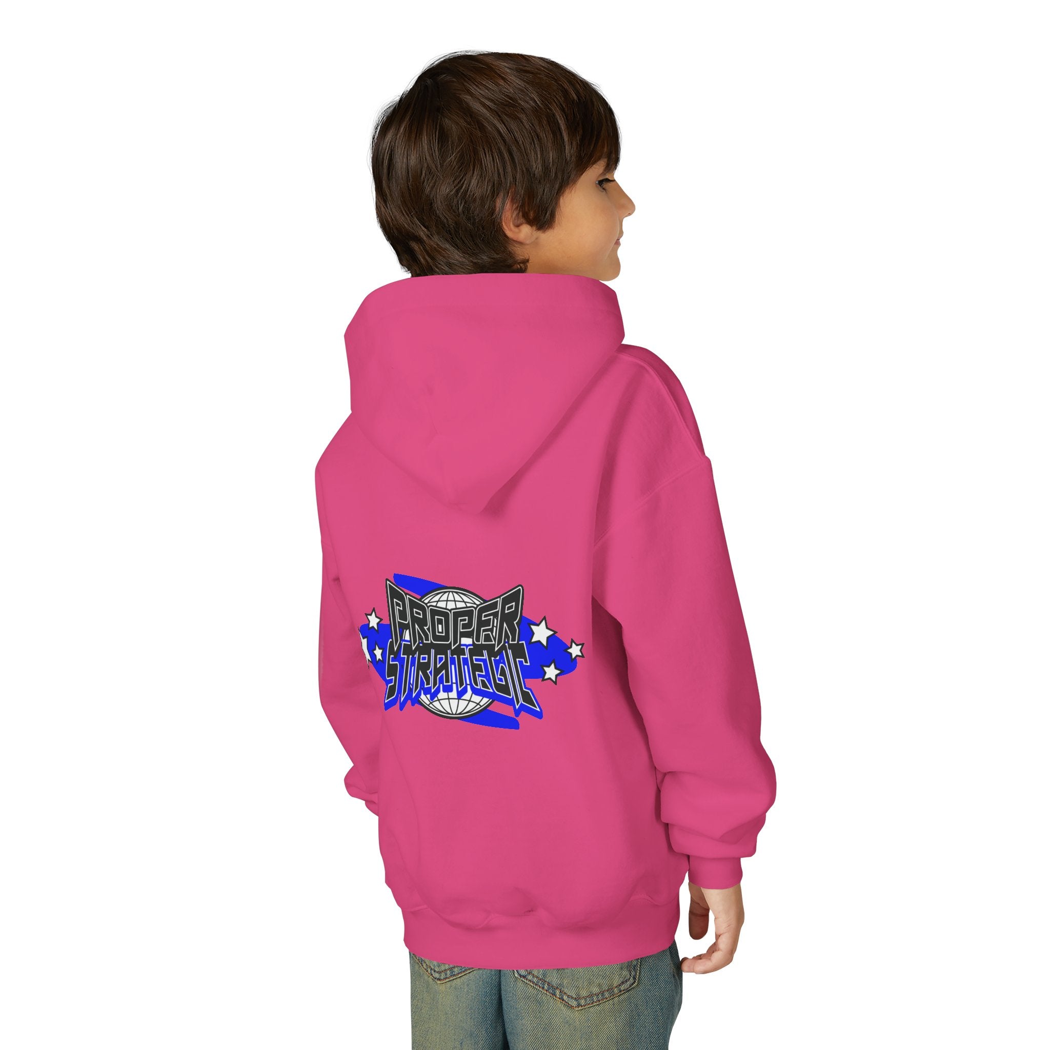 Youth Hoodie — 'Strategic' Graphic Pullover for Kids