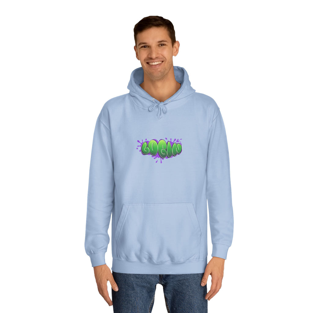 Hoodie with Green Graffiti "Login" Design - Streetwear Pullover
