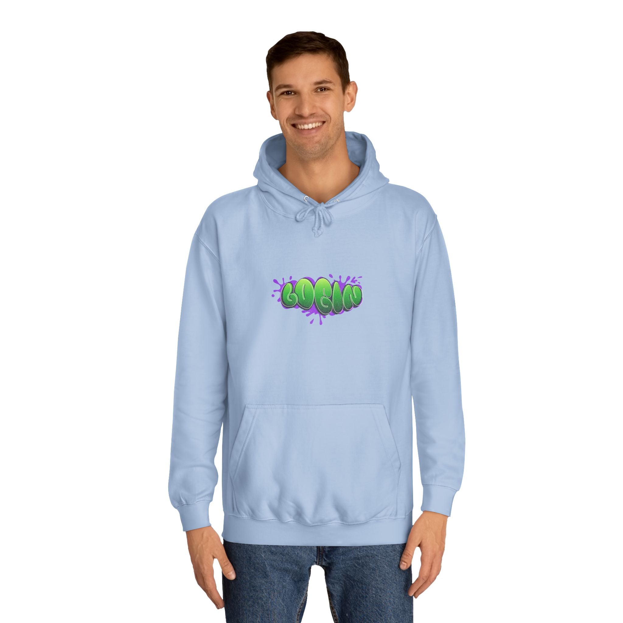 Hoodie with Green Graffiti "Login" Design - Streetwear Pullover