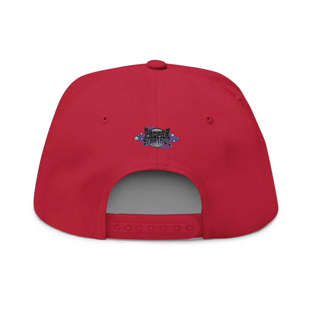 Embroidered 'Strategic' Flat Bill Cap — Retro Streetwear Snapback