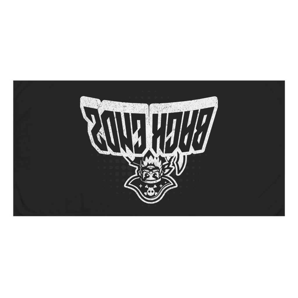 Beach Towel — 'Back Endz' Pirate Logo Black Cotton Towel