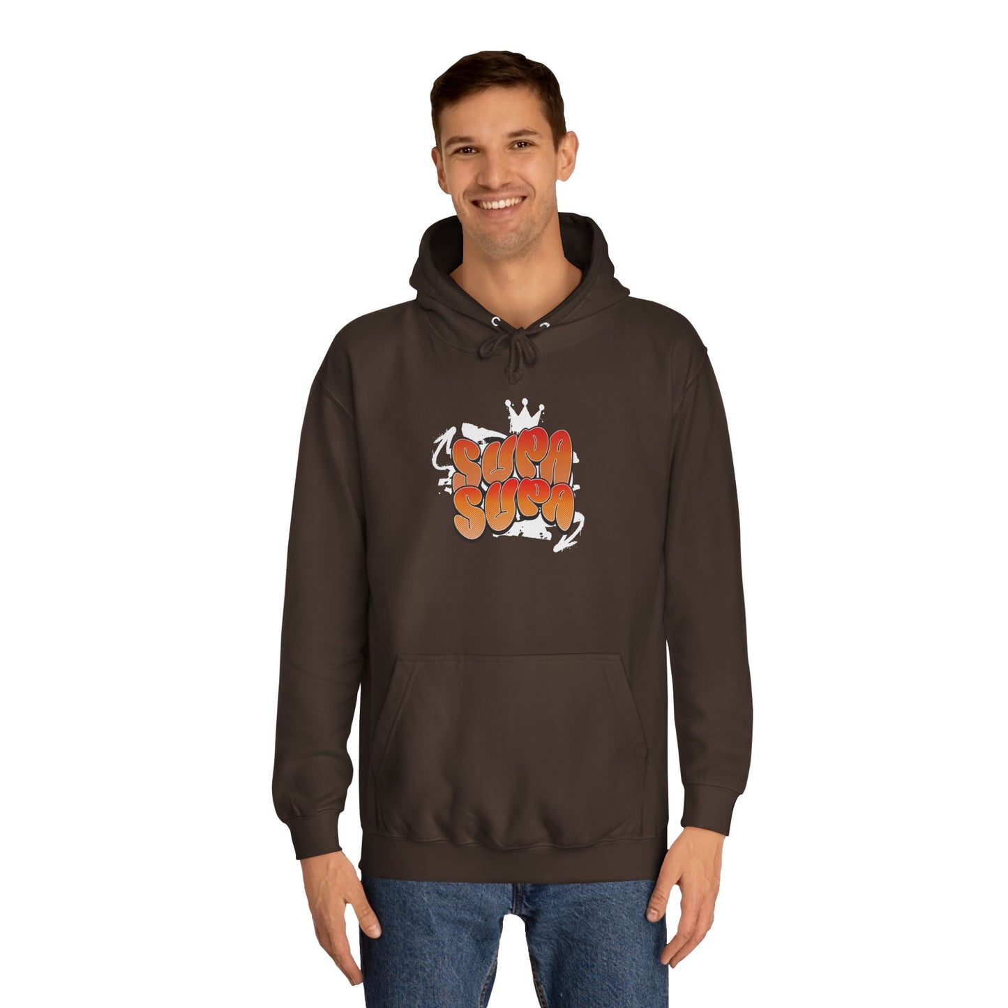 Unisex Hoodie with Retro 'Supa Supa' Design