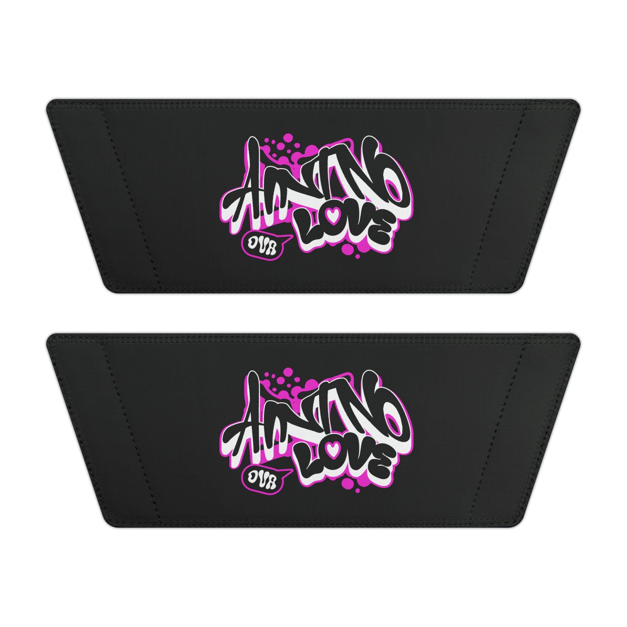 Men's Slide Sandals — Black Strap with NO LOVE Graffiti "Aint love design" Design