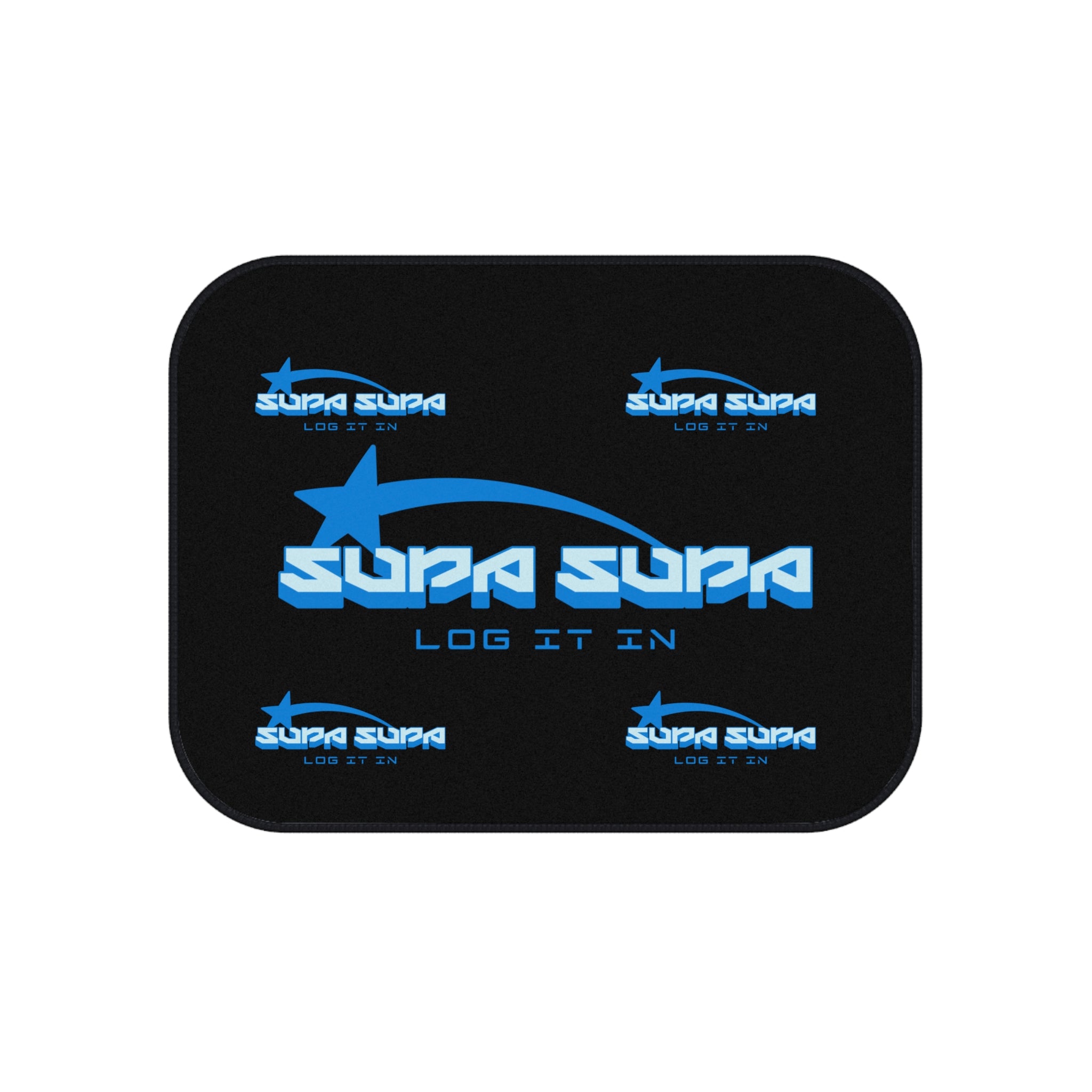 Supa Supa Blue Logo Car Mats (Set of 4) — Non-Slip Automotive Floor Liners