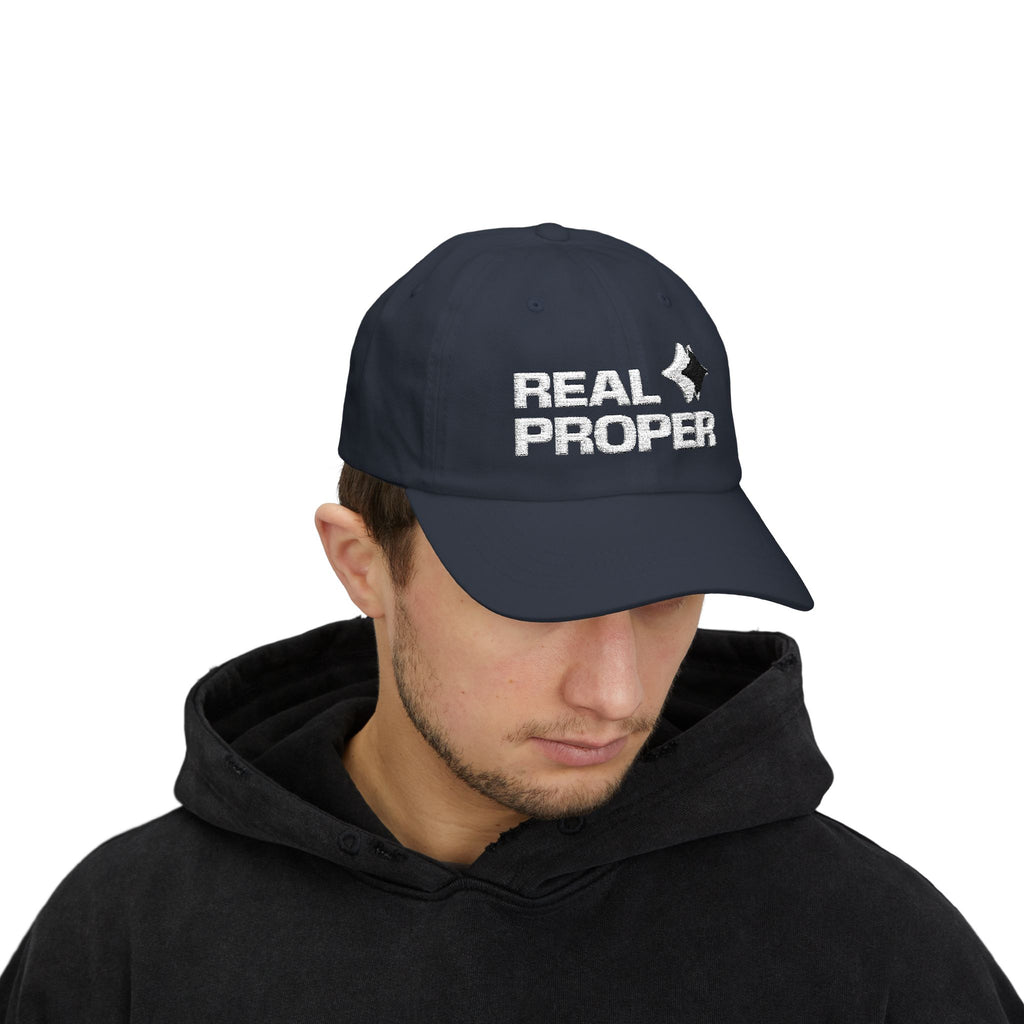 Classic Cap — "Real Proper" Embroidered Casual Baseball Hat