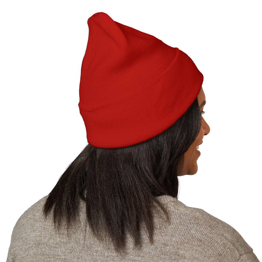 Embroidered 'Watch Your Back' Classic Cuffed Beanie — Cozy Winter Knit Hat
