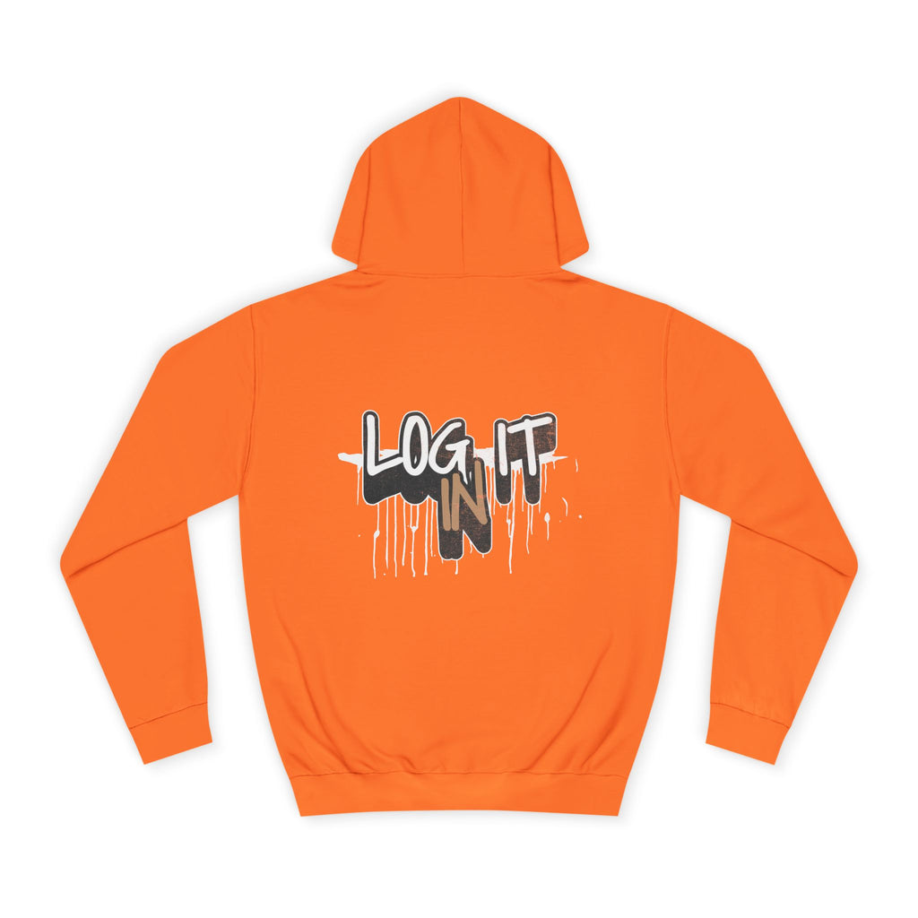 Stylish Unisex Log it in Hoodie, Cozy Custom Wear, Custom Apparel, Trendy Sweatshirt, Casual Hooded Top, Comfortable Daily Wear