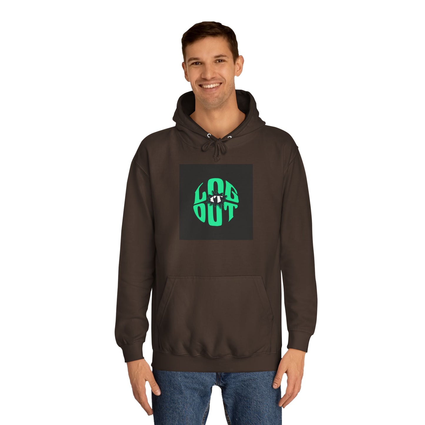 Unisex Hoodie with 'LOG IT OUT' Design, Casual Streetwear, Cool Gift, Cozy Lounge Wear, Perfect for Fall