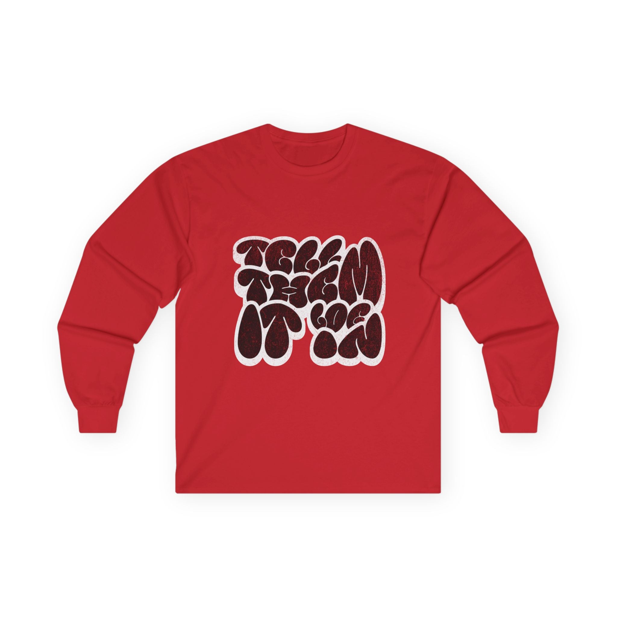 Long Sleeve "LOG IT IN" Tee — Retro Pebble Typography Graphic