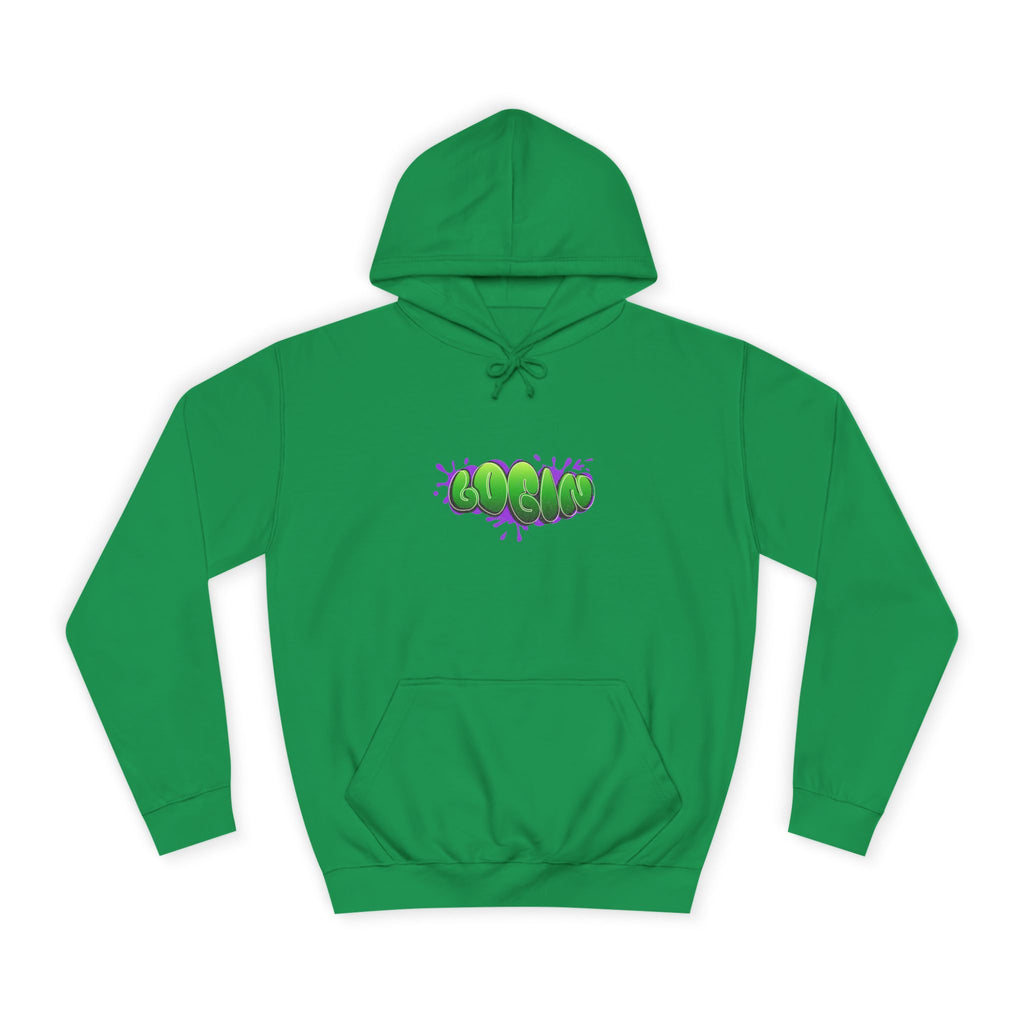 Hoodie with Green Graffiti "Login" Design - Streetwear Pullover