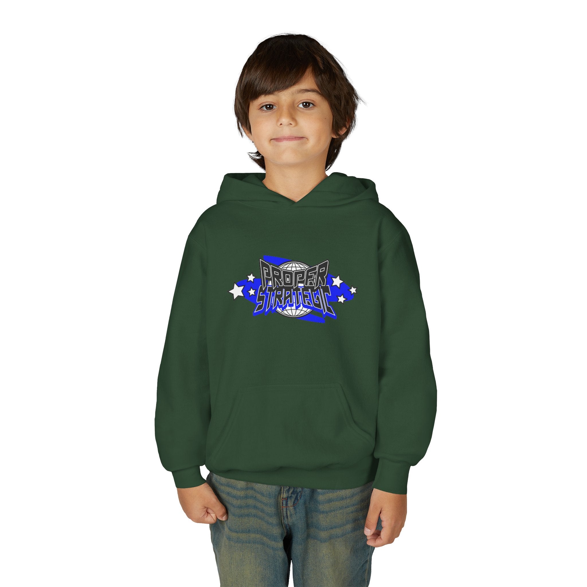 Youth Hoodie — 'Strategic' Graphic Pullover for Kids