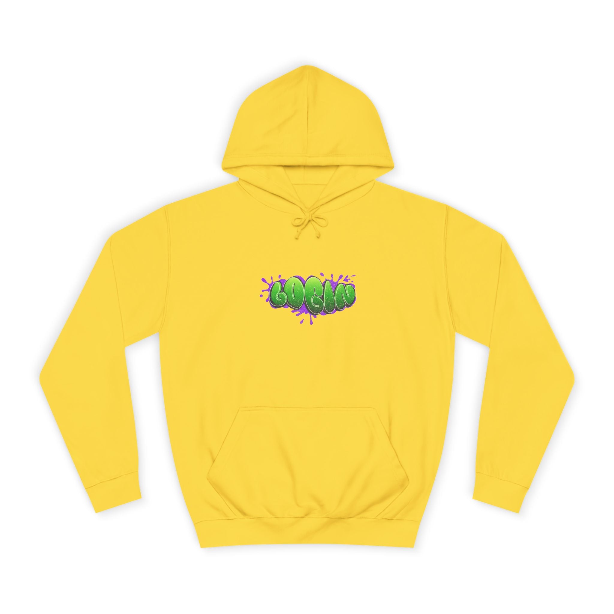Hoodie with Green Graffiti "Login" Design - Streetwear Pullover