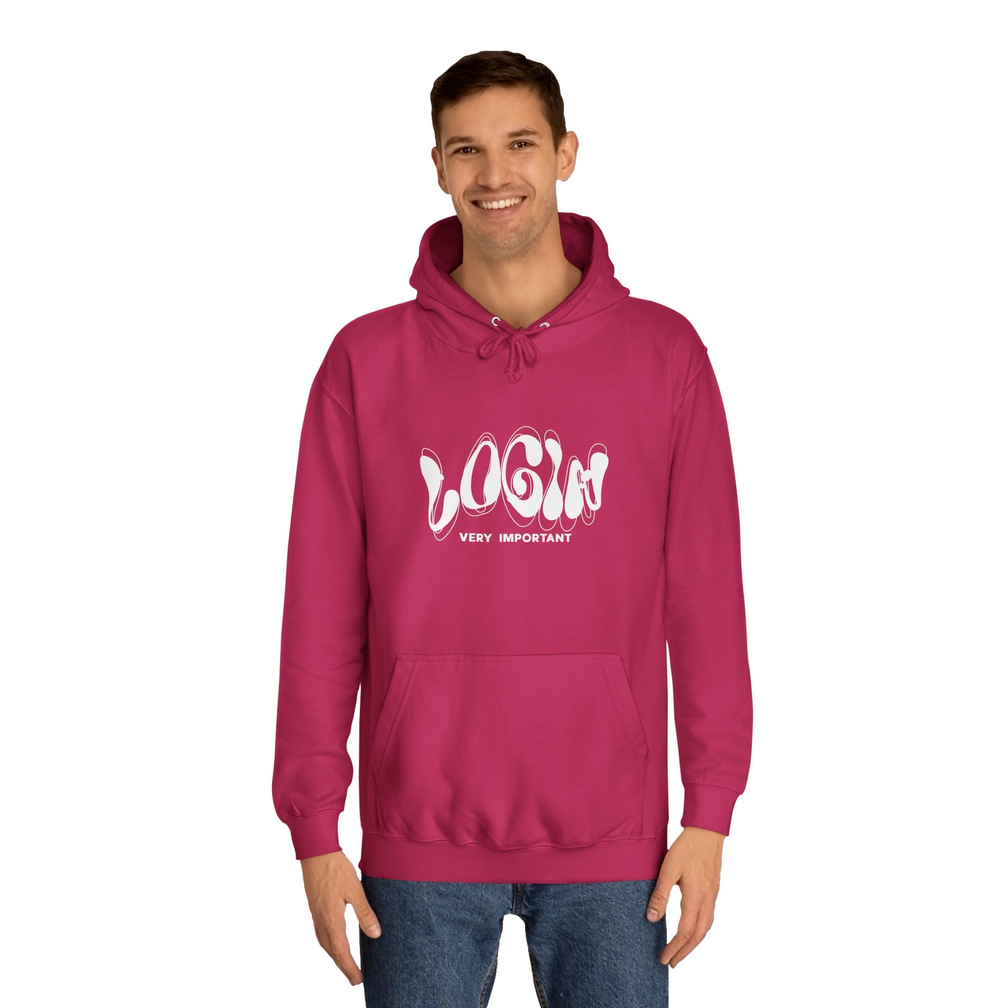 Cool College Unisex Hoodie - LOGIN, Apparel, Funny Hoodie, Gift, Cozy Wear,Trendy Fashion