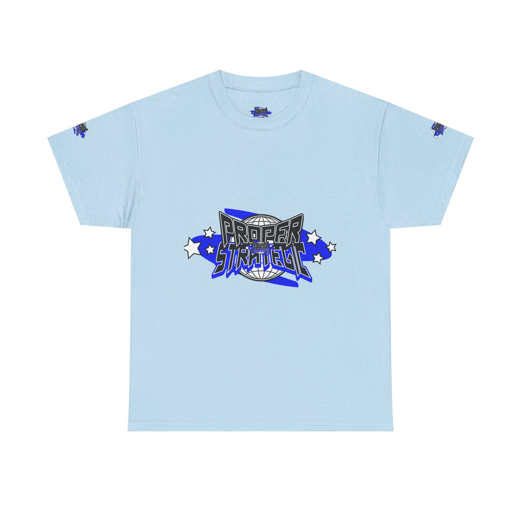 Proper 'Strategic' Graphic Tee — Retro Blue Streetwear T‑Shirt