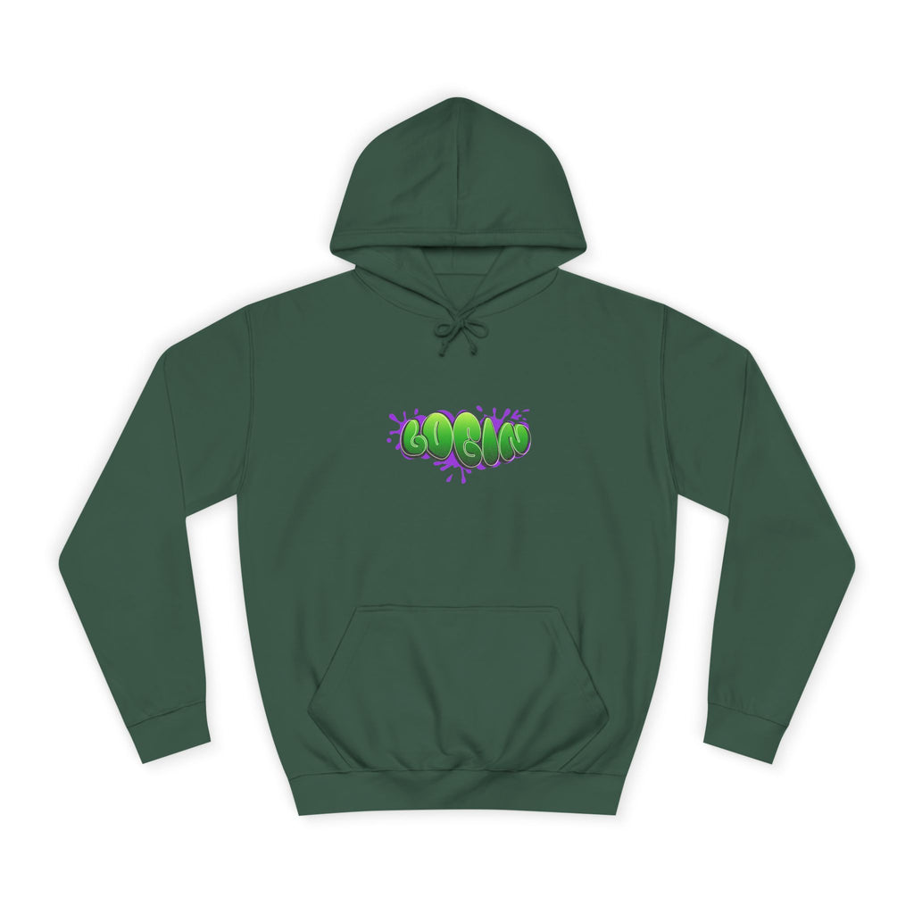 Hoodie with Green Graffiti "Login" Design - Streetwear Pullover