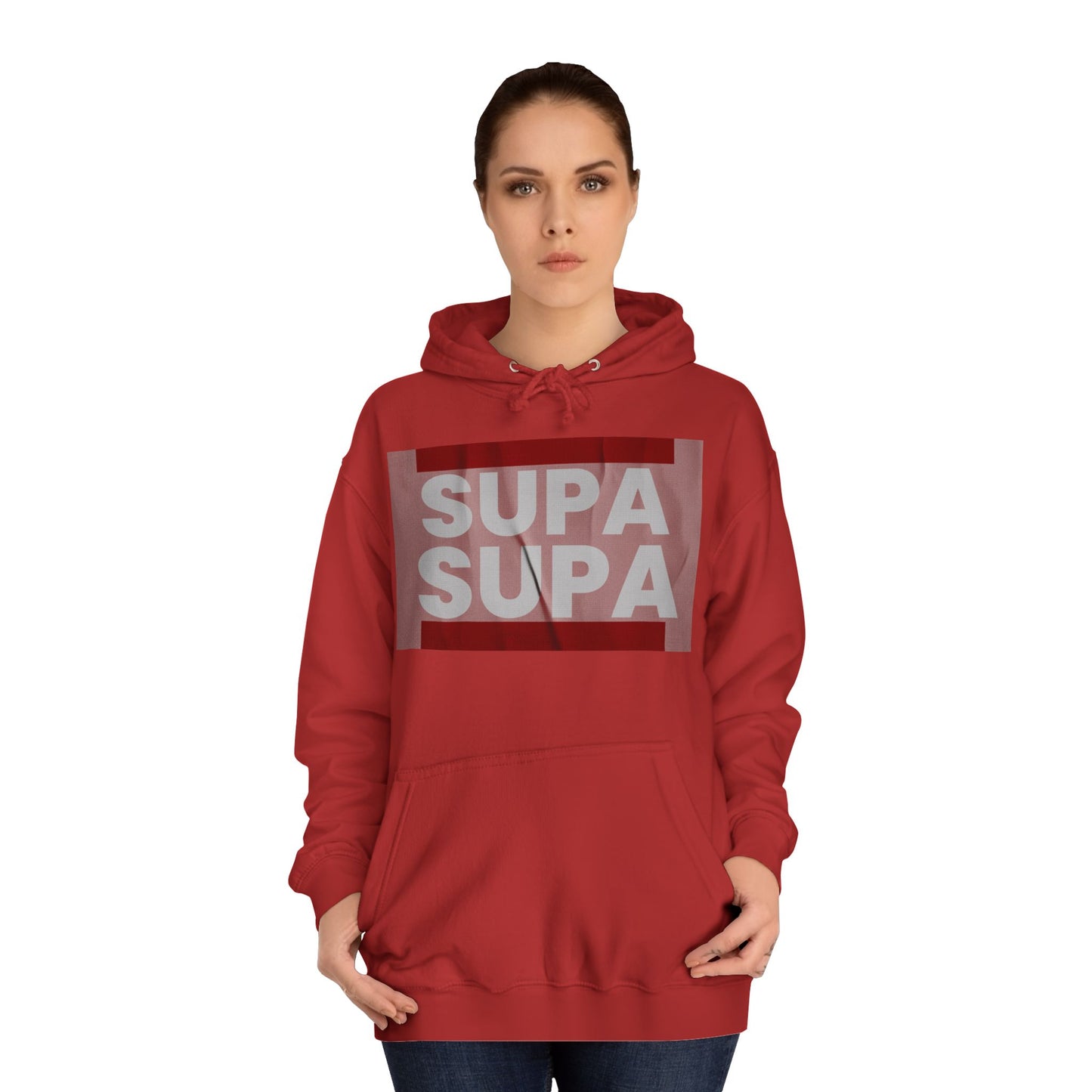 Unisex Hoodie with 'SUPA SUPA' Design, Cool Casual Wear, Perfect, Gifts for Graduates, Cozy Layering