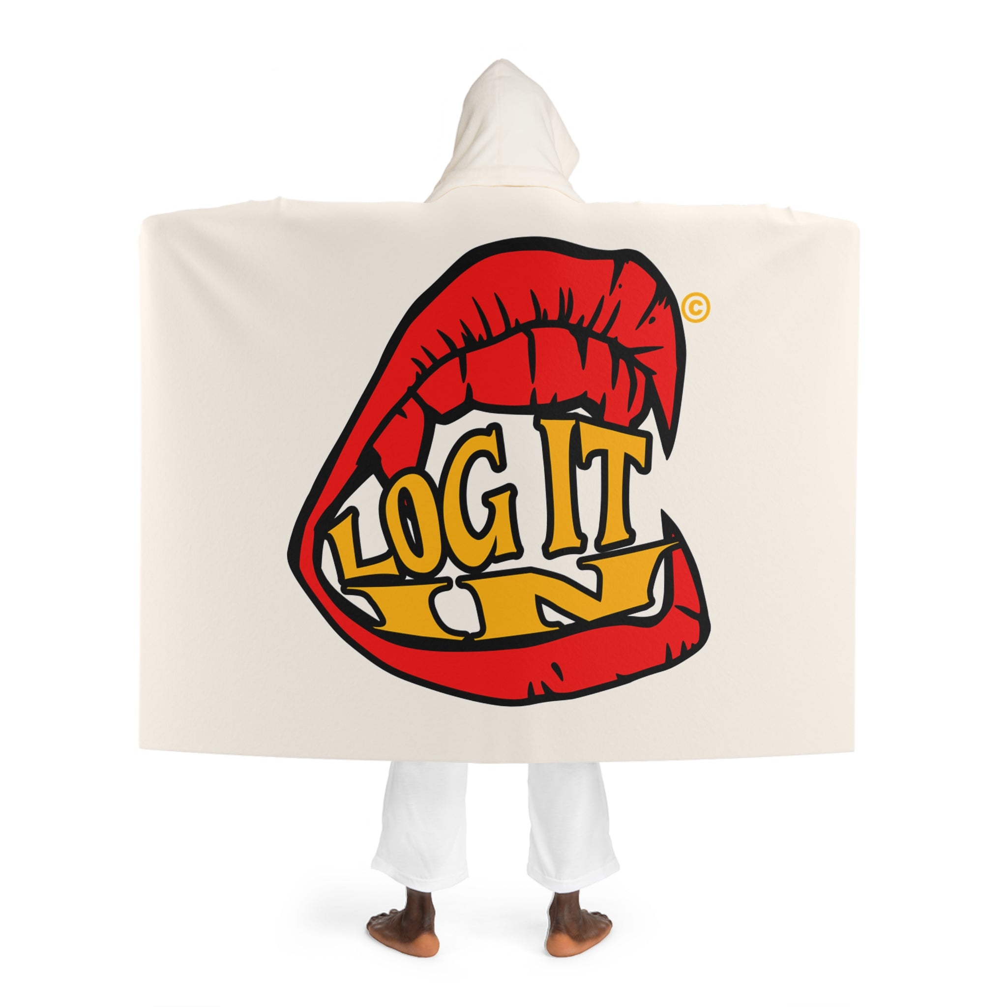 Hooded "Log it in" Blanket — Cozy Fleece Throw with Hood