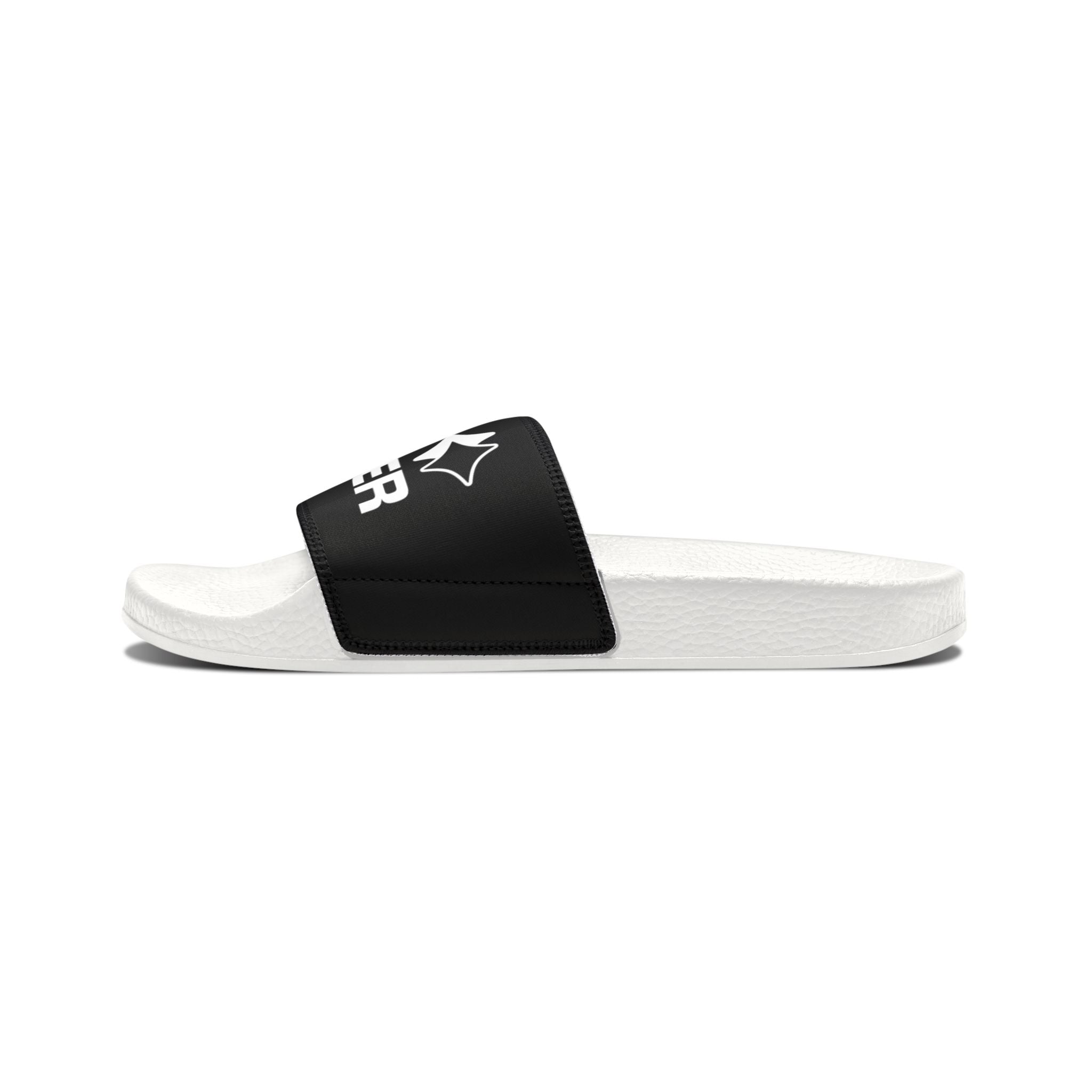Women's Removable-Strap Slide Sandals — "Real Proper" Black Pool & Casual Beach Slides