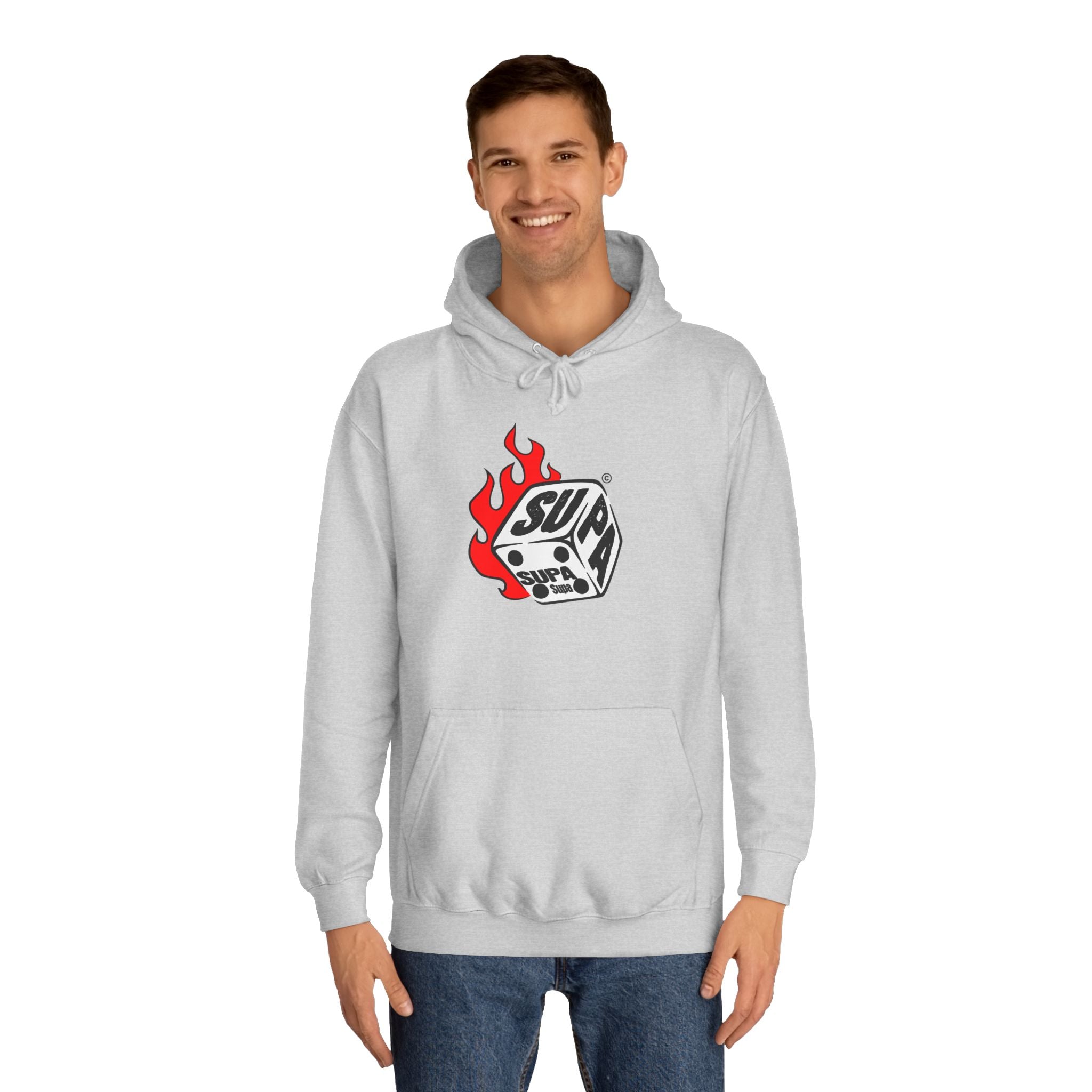 Cool Fire Graphic Unisex SUPA Hoodie, Apparel, Streetwear, Casual Wear, Unique Hooded Sweatshirt