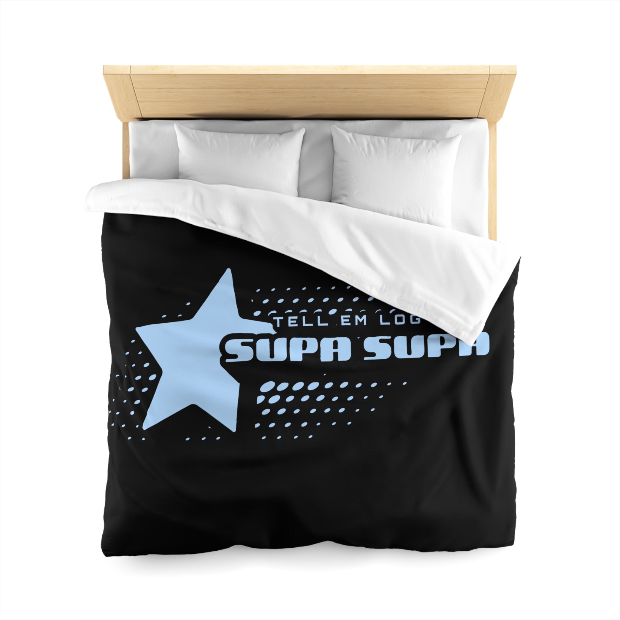 "Tell em log it in" Star Microfiber Duvet Cover — Retro Pop Graphic Bedding