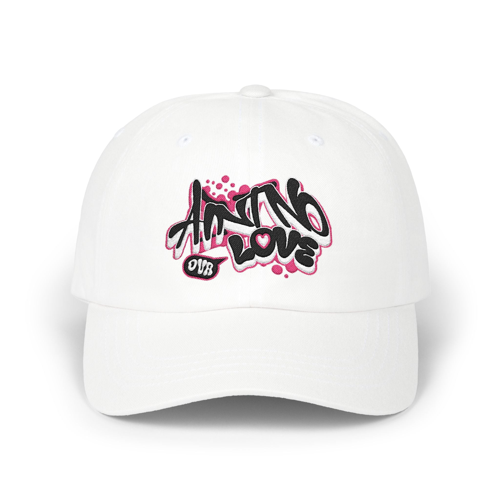 Graffiti 'NO LOVE'  Cap – White Embroidered Hat
