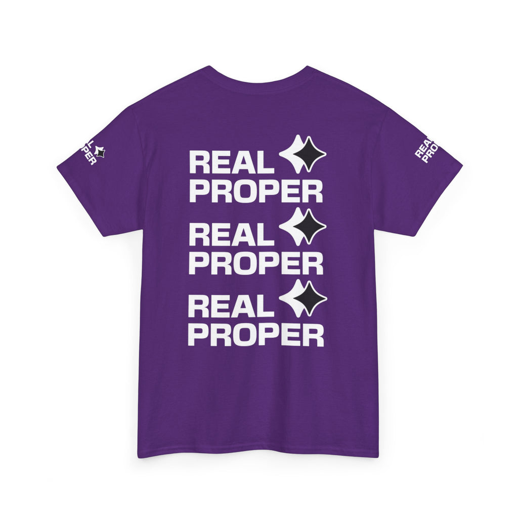 "Real Proper" Repeat Logo T‑Shirt
