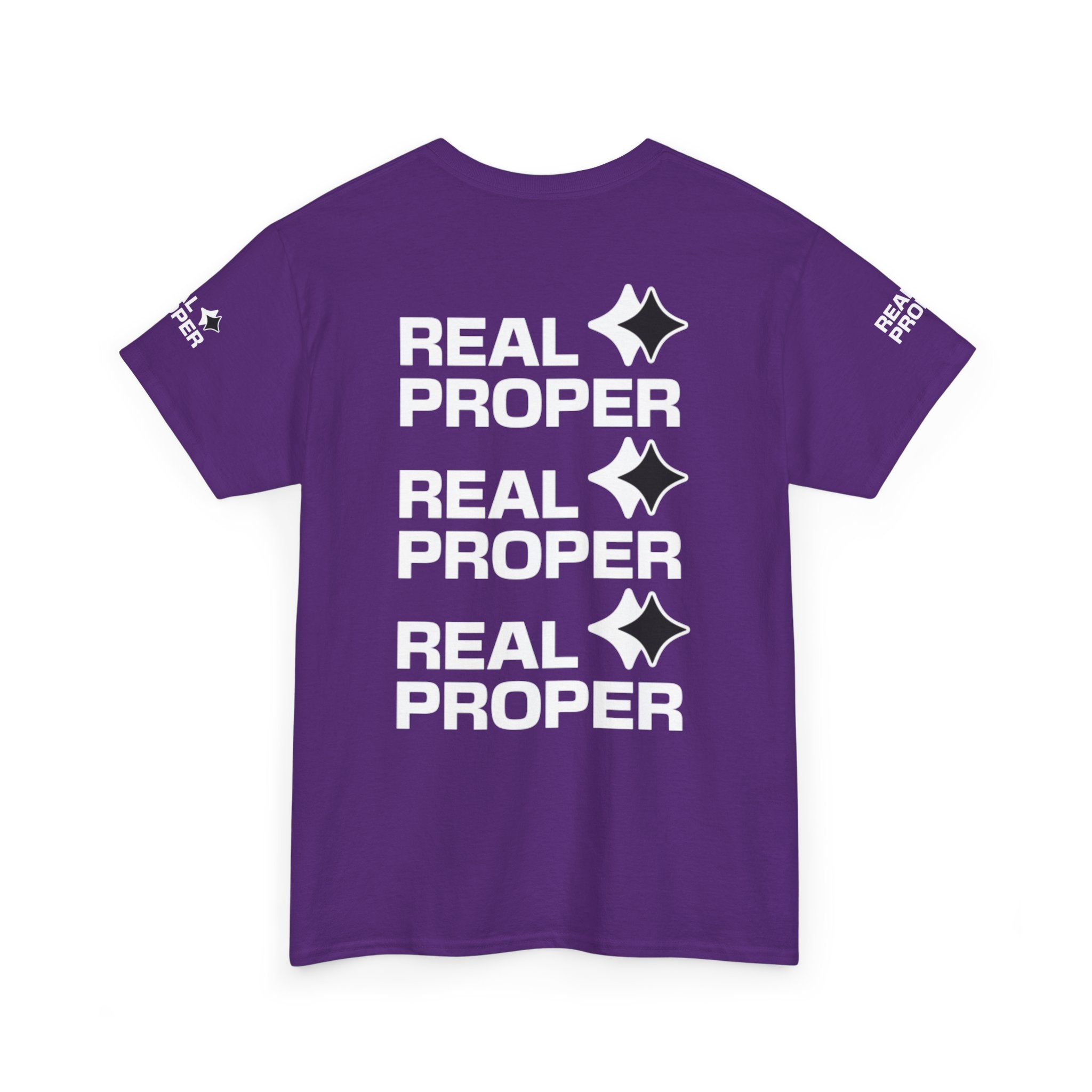 "Real Proper" Repeat Logo T‑Shirt