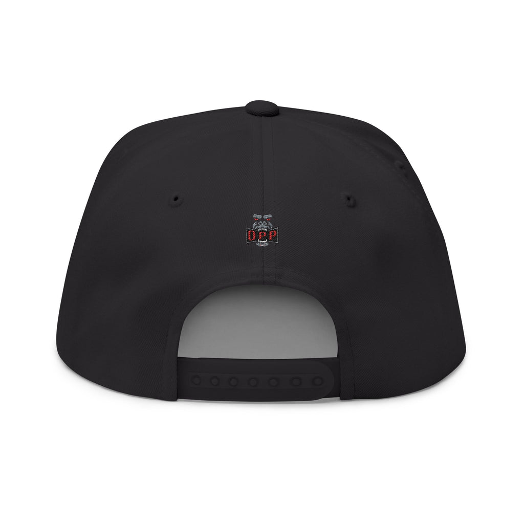 OPP Embroidered Flat Bill Cap — Retro Logo Snapback Hat