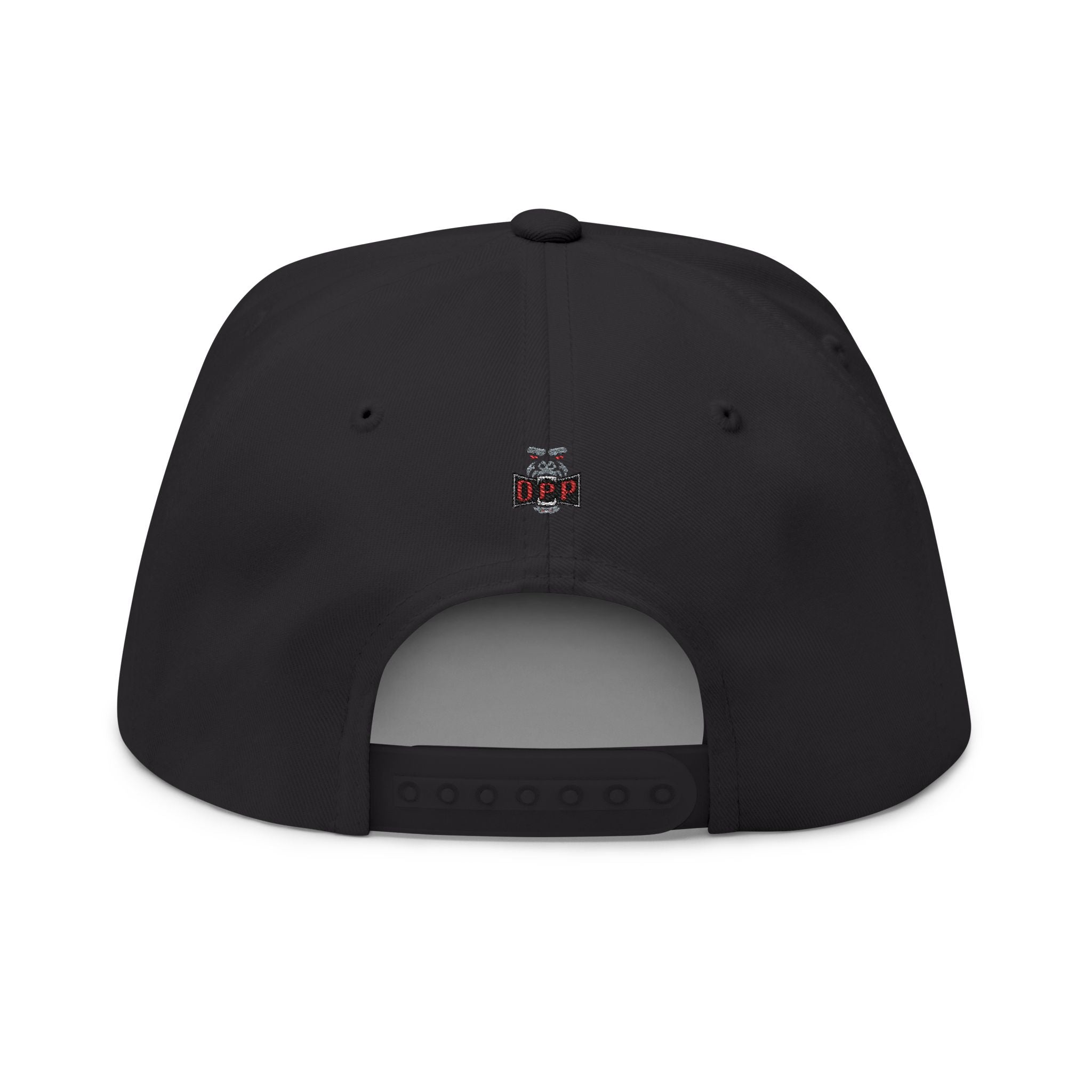 OPP Embroidered Flat Bill Cap — Retro Logo Snapback Hat