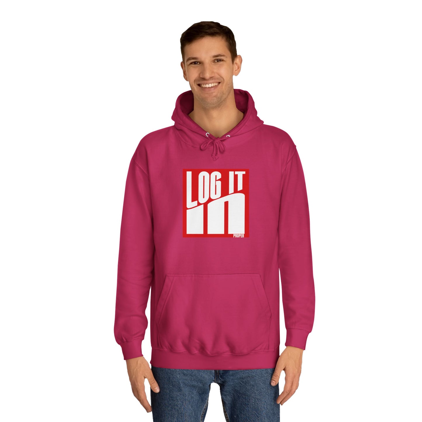 Unisex Log it in Hoodie - Trendy Campus Style, Casual Wear, Cozy Gift, Comfortable Lounge Hoodie, Essentials