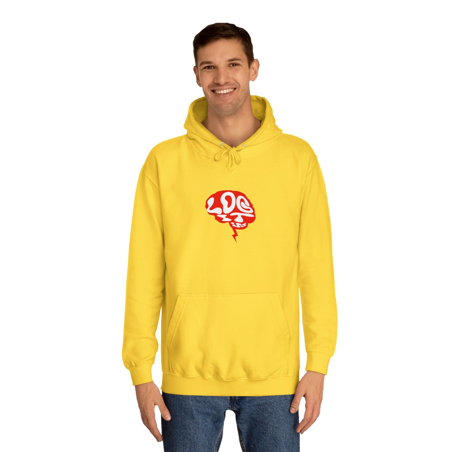 Unisex Log it in Hoodie with Unique Brain Design, Casual Wear, Trendy Apparel, Festive Occasions, Graphic Hoodie
