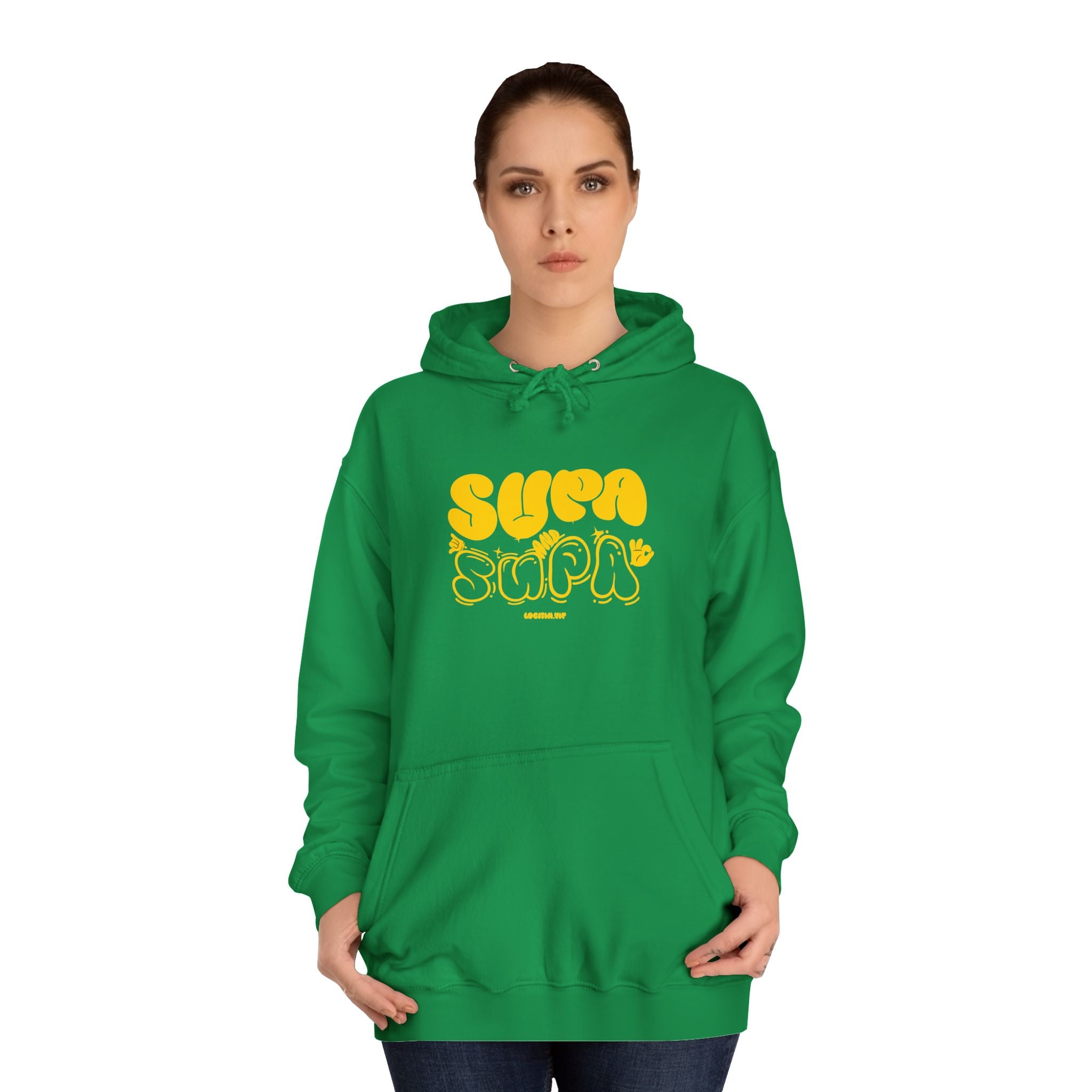Cheerful Unisex Supa Supa Hoodie - Cozy Streetwear, Campus Style, Trendy Gift, Relaxed Fit, Perfect for Every day