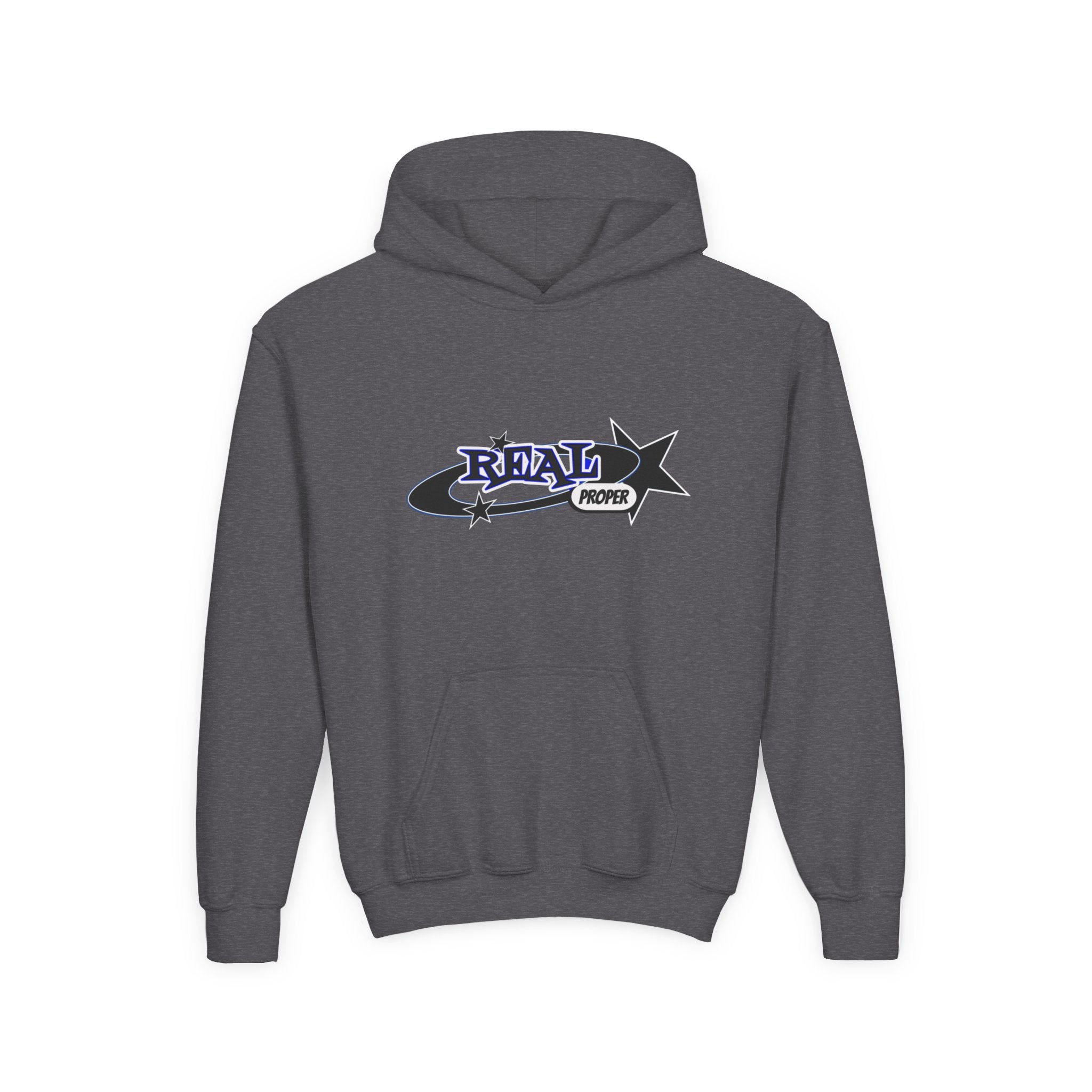 Youth Hoodie – "Real Proper" Star Graphic Pullover