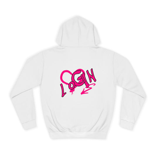 Heartfelt Login Unisex Hoodie, Trendy Wear, Cozy Street Style, Gift, Perfect for Events
